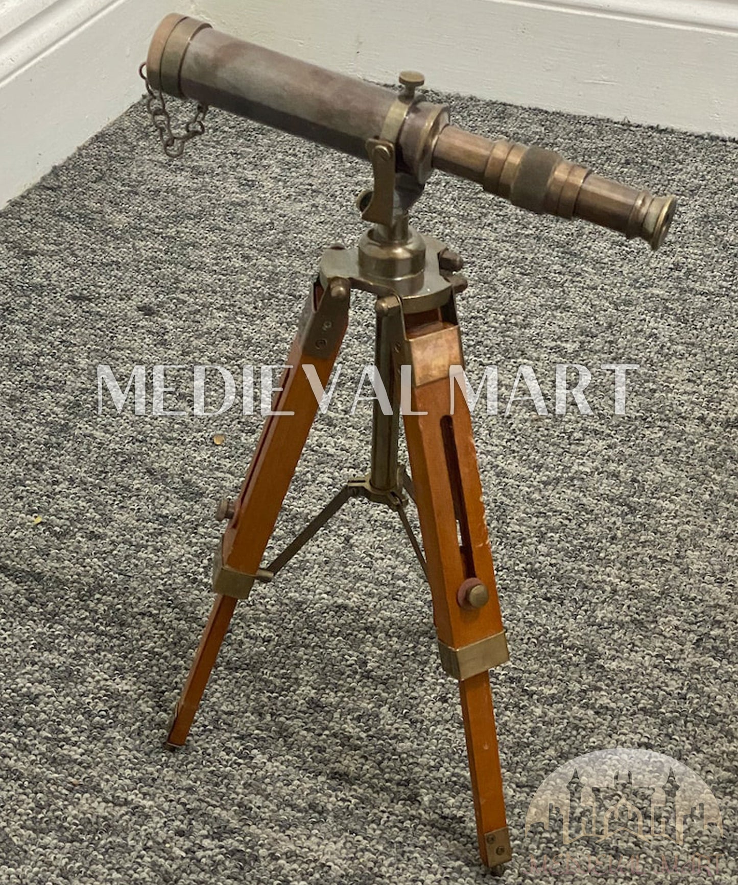 MEDIEVALMART FR Bouclier Médiéval Templier Inspiré de la Croix Zelda & Diable en Bois – Finition Bleue & Or | Cadeau pour Noël