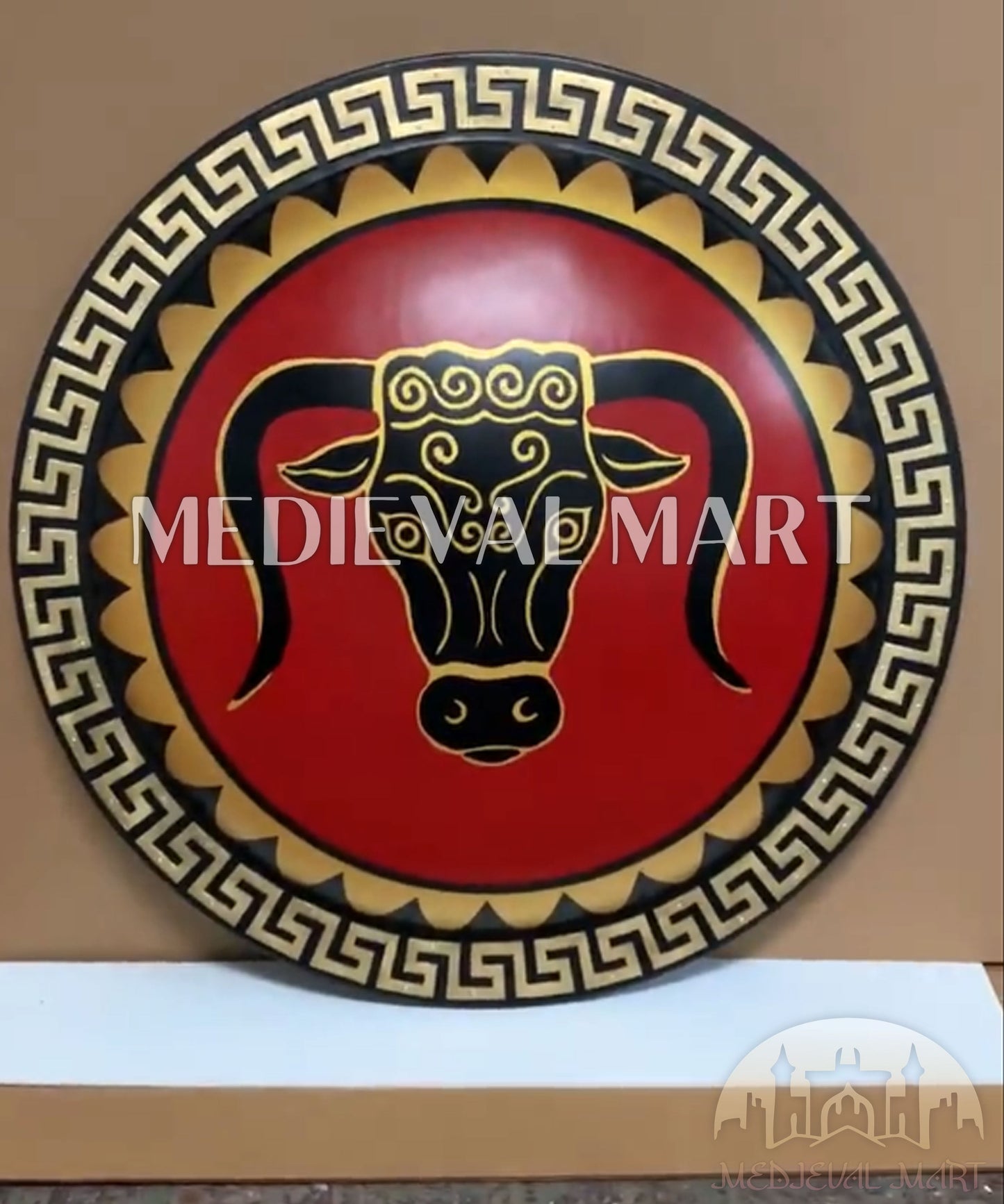 MEDIEVALMART FR Bouclier Viking Iconique Jarl Borg à Pointes en Fer – Bouclier Viking Battleworn | Cadeau pour Papa