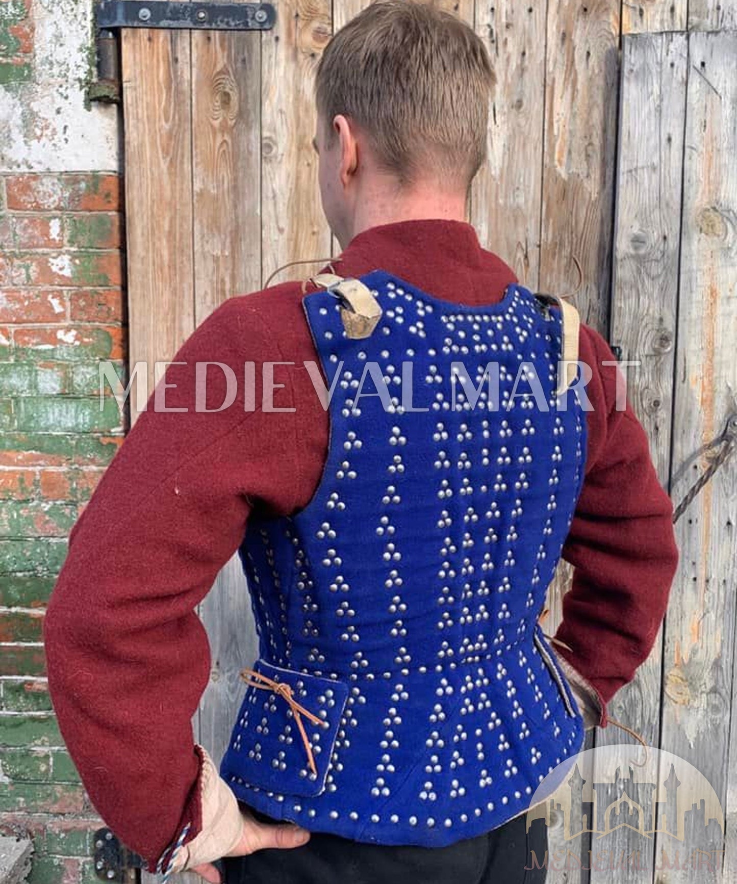 Armure Historique Renaissance – Brigandine à Plaques – PREMIUM Bleu – Type Royal – Wimbledon