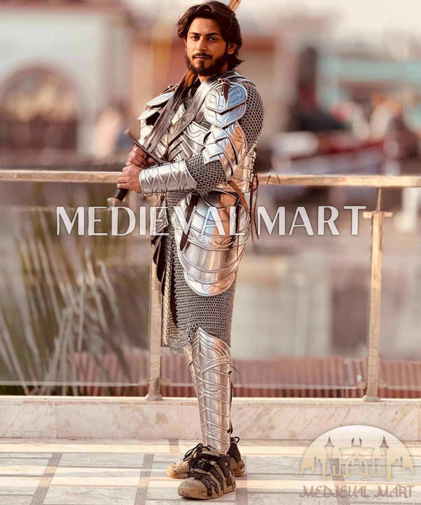 MEDIEVALMART FR Armure Médiévale de l’Empire Romain Kastenbrust – Armure Complète en Plaques avec Épée Alexander (ROA 1332)