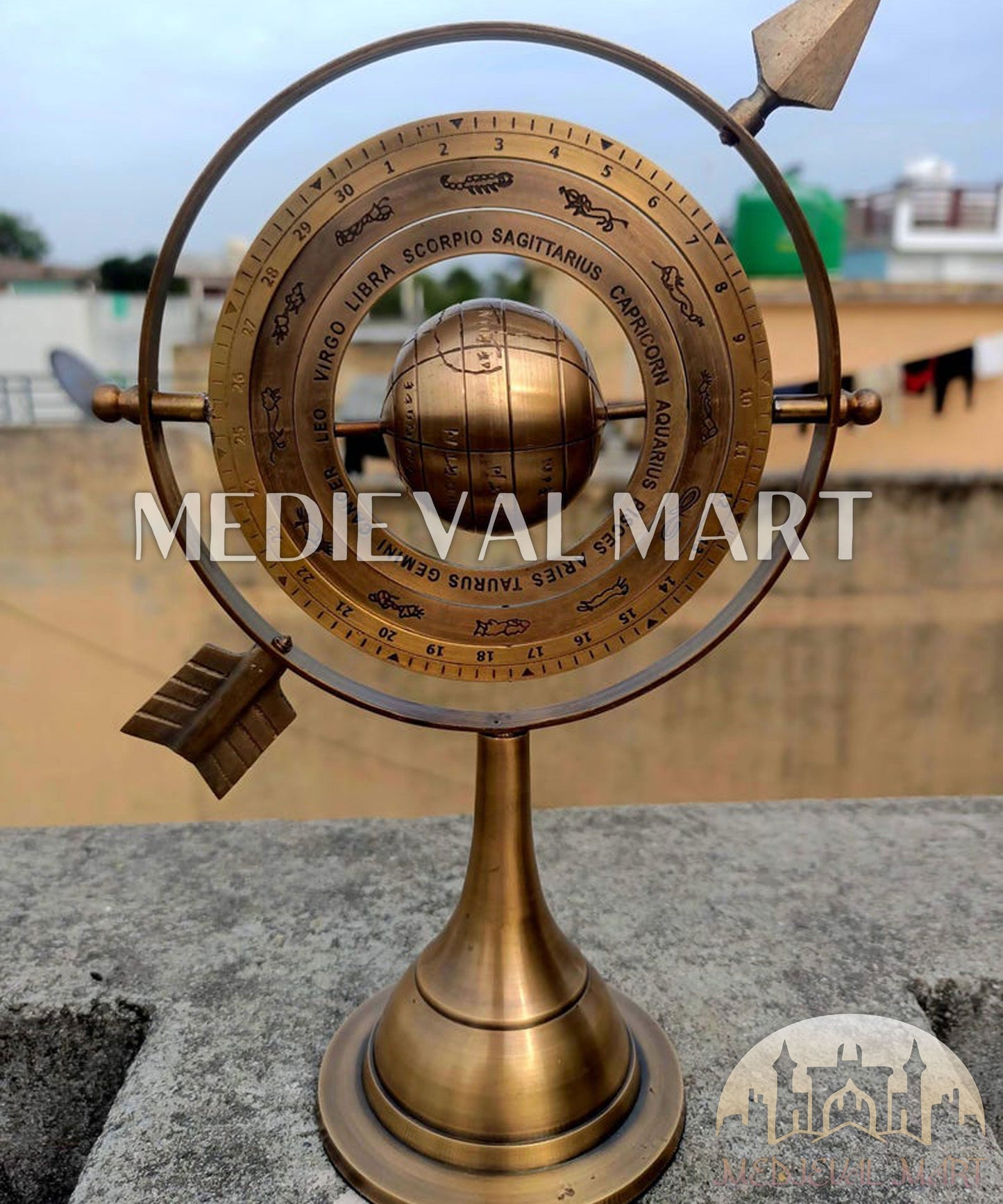 MEDIEVALMART FR Longue-Vue Nautique Antique 50X en Laiton – Télescope Portable de 18" pour Décoration Nautique