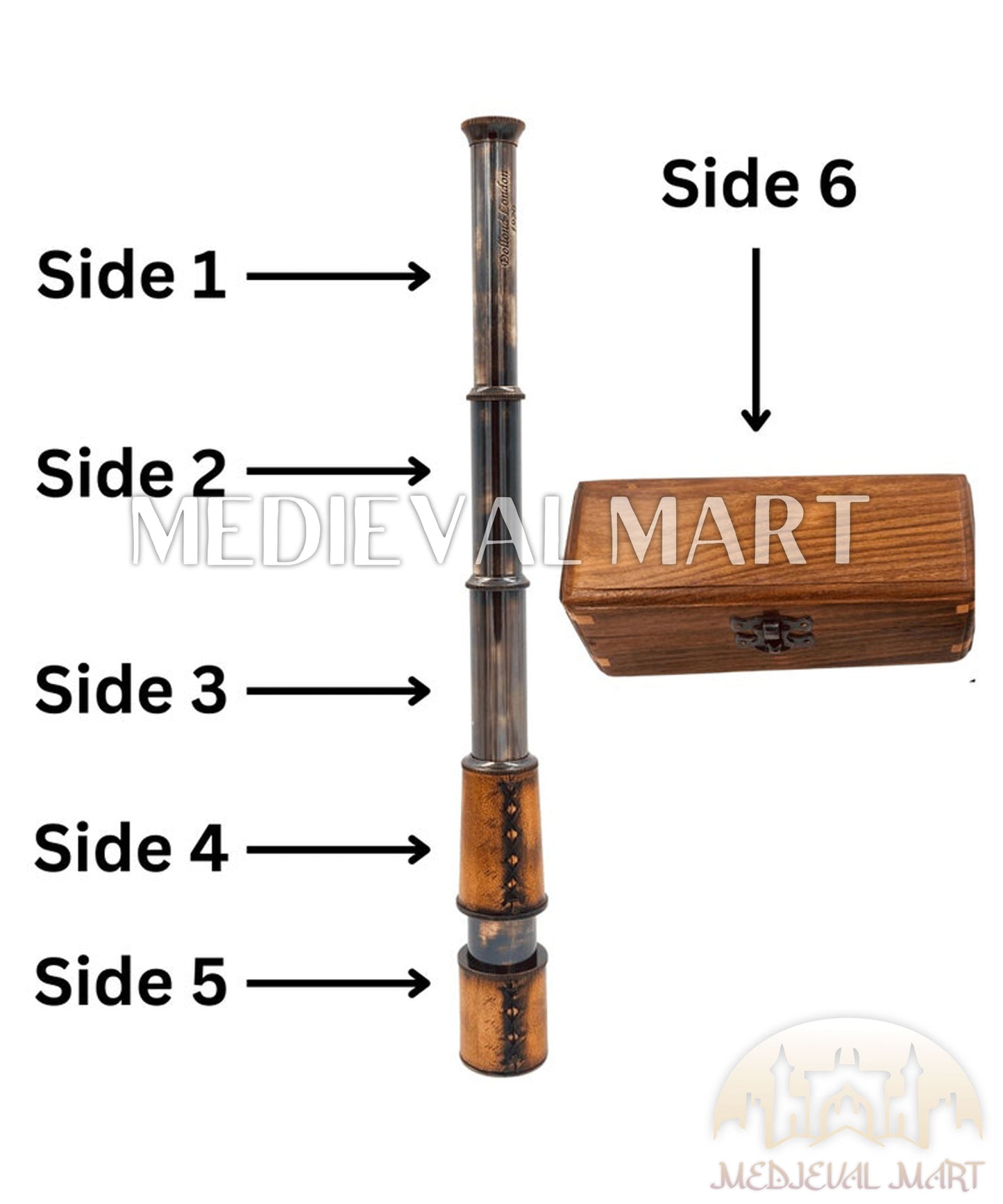 MEDIEVALMART FR Bouclier Médiéval Templier Inspiré de la Croix Zelda & Diable en Bois – Finition Bleue & Or | Cadeau pour Noël