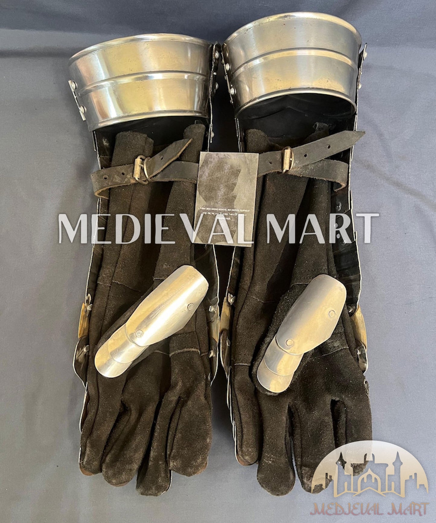 MEDIEVALMART FR Ensemble Exclusif De Gantelets Noirs Inspirés De Sauron Witcher LOTR Avec Décor Doré