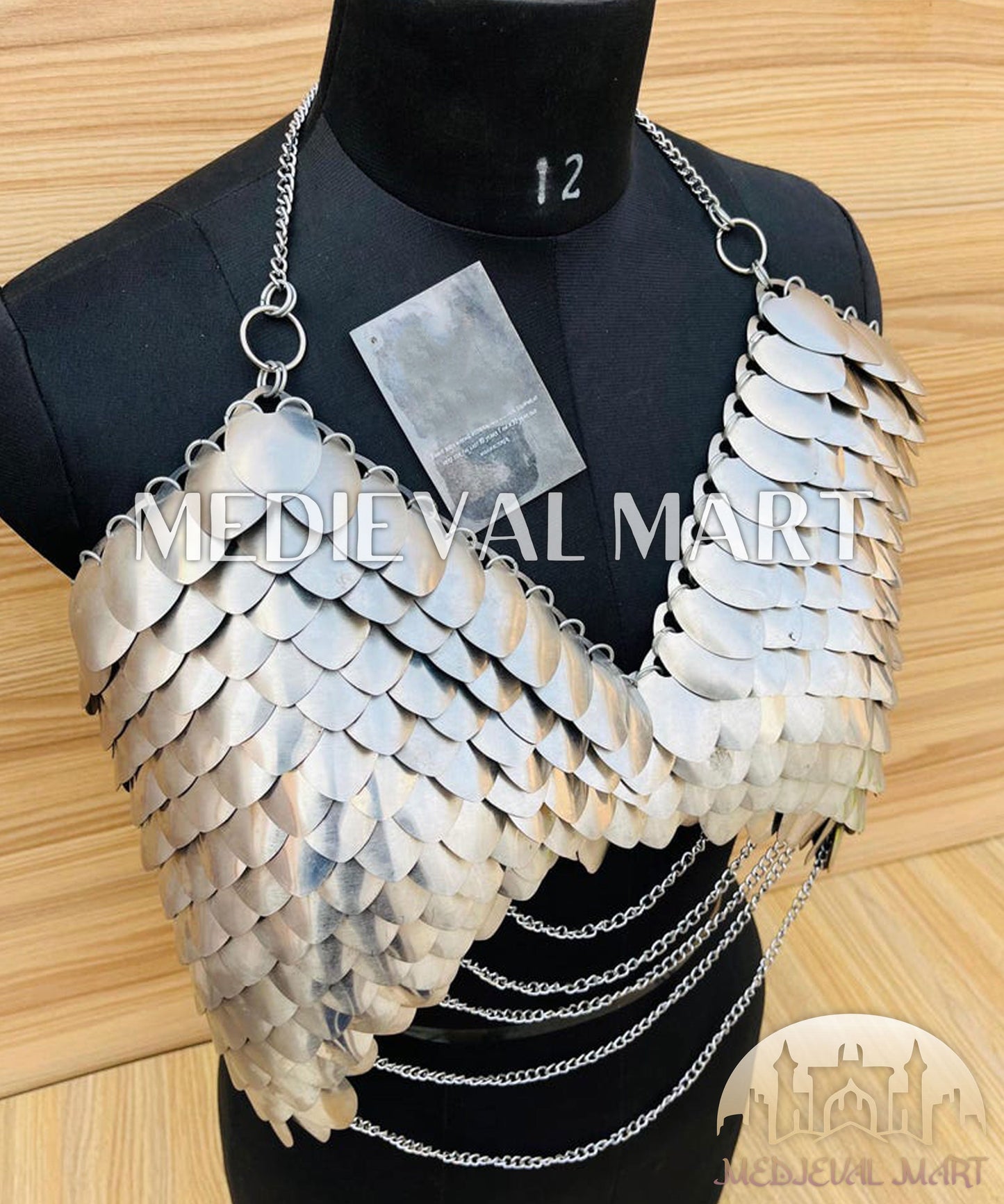 MEDIEVALMART FR Bouclier Viking Iconique Valhalla Noir/Gris – Ivar le Désossé avec Pointes en Fer | Cadeau pour Papa