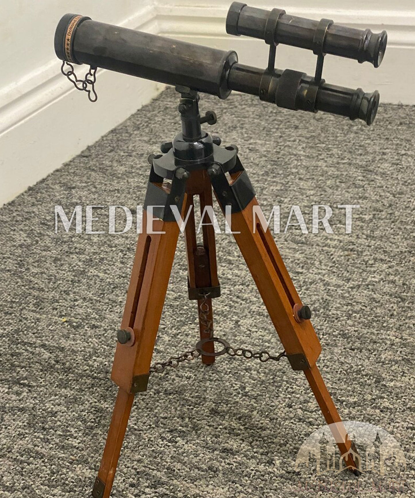 MEDIEVALMART FR Bouclier Médiéval Templier Inspiré de la Croix Zelda & Diable en Bois – Finition Bleue & Or | Cadeau pour Noël