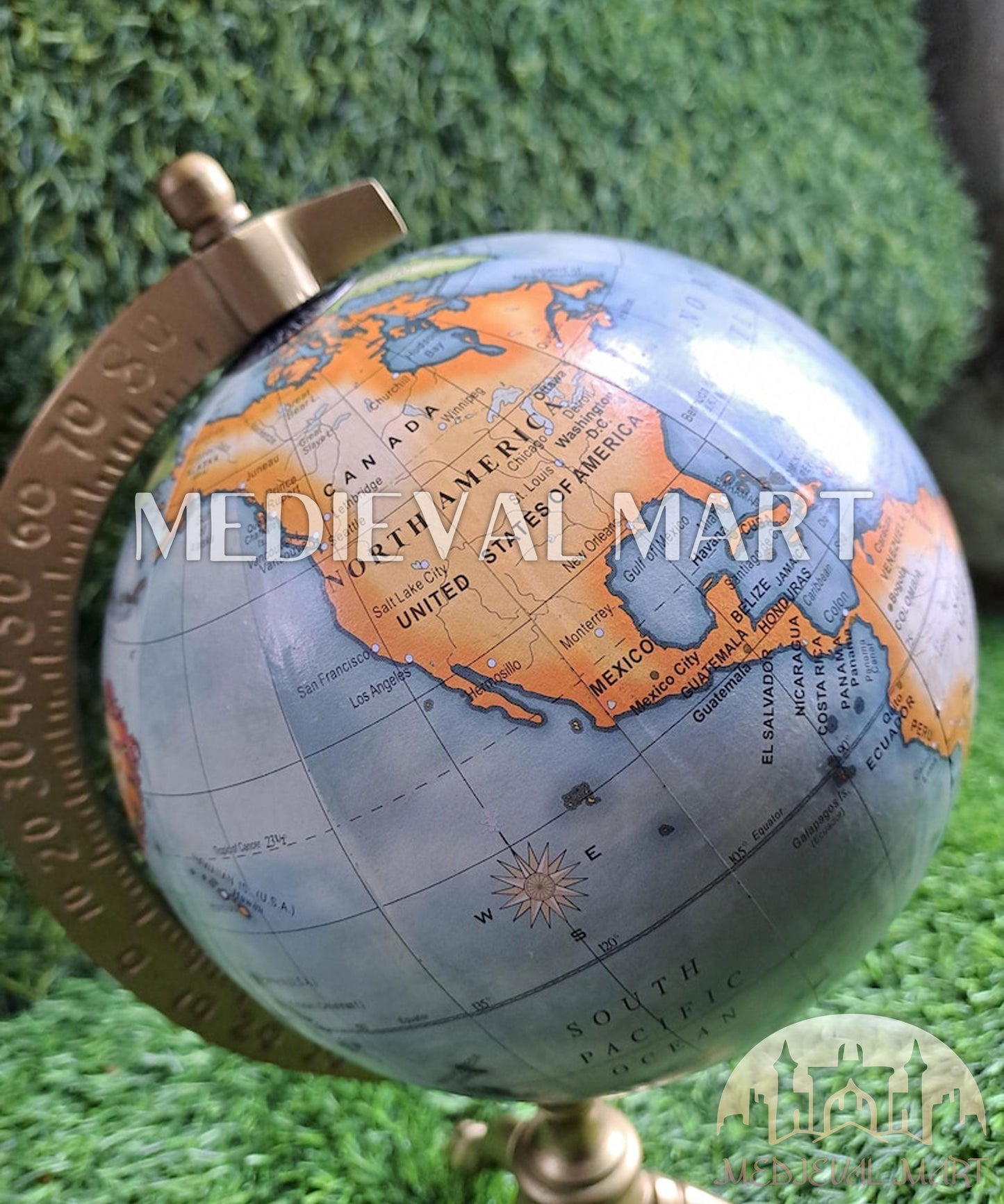 MEDIEVALMART FR Longue-Vue Nautique Antique 50X en Laiton – Télescope Portable de 18" pour Décoration Nautique