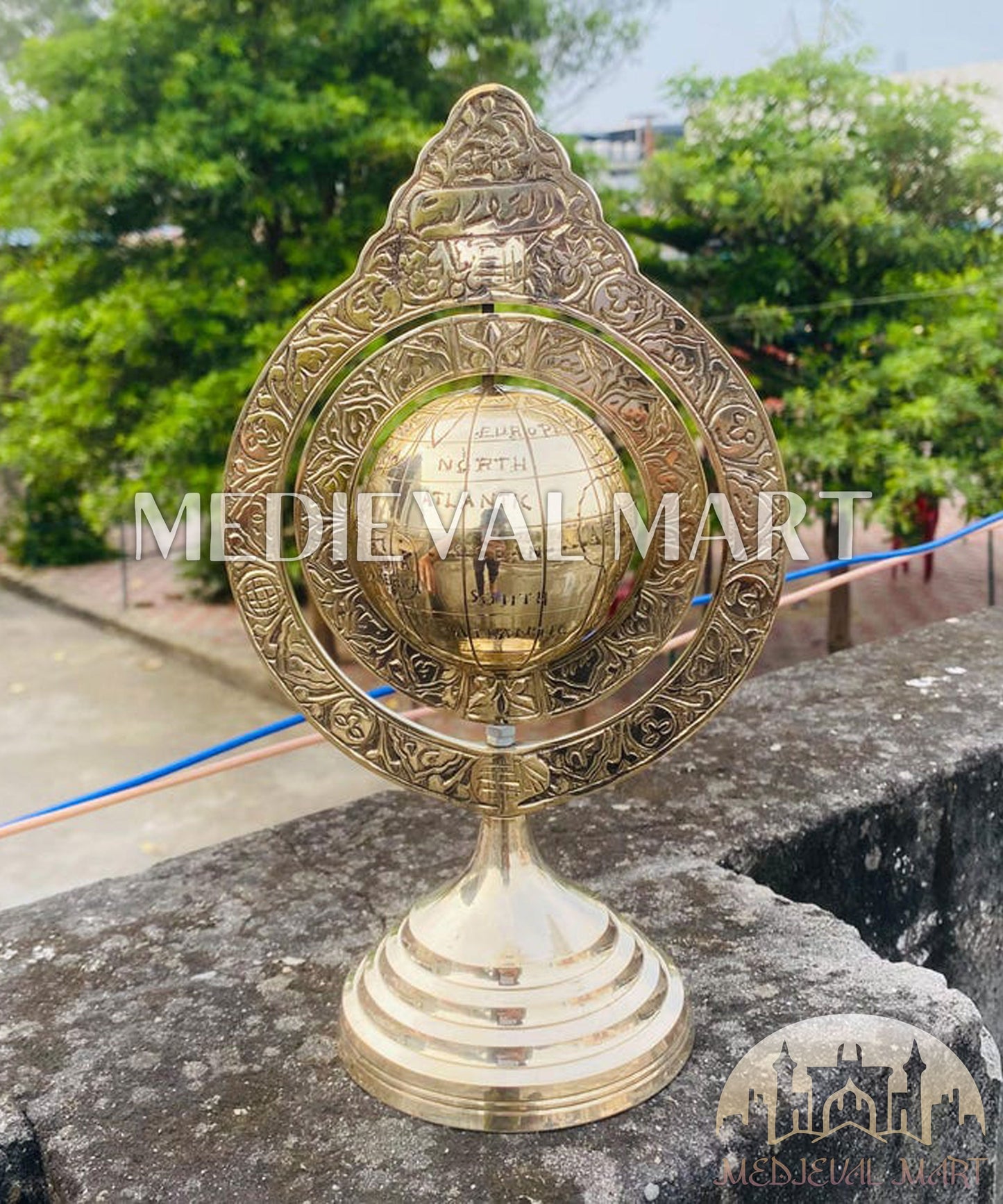 MEDIEVALMART FR Longue-Vue Nautique Antique 50X en Laiton – Télescope Portable de 18" pour Décoration Nautique