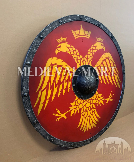 MEDIEVALMART FR Bouclier Viking Iconique Jarl Borg à Pointes en Fer – Bouclier Viking Battleworn | Cadeau pour Papa
