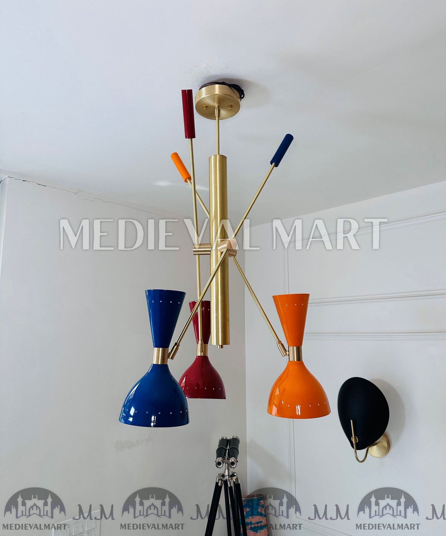 MEDIEVALMART FR Ensemble De Gantelets Dorés Inspirés De Sauron Witcher LOTR Avec Étoile Bleue – Gants D’Armure Cosplay