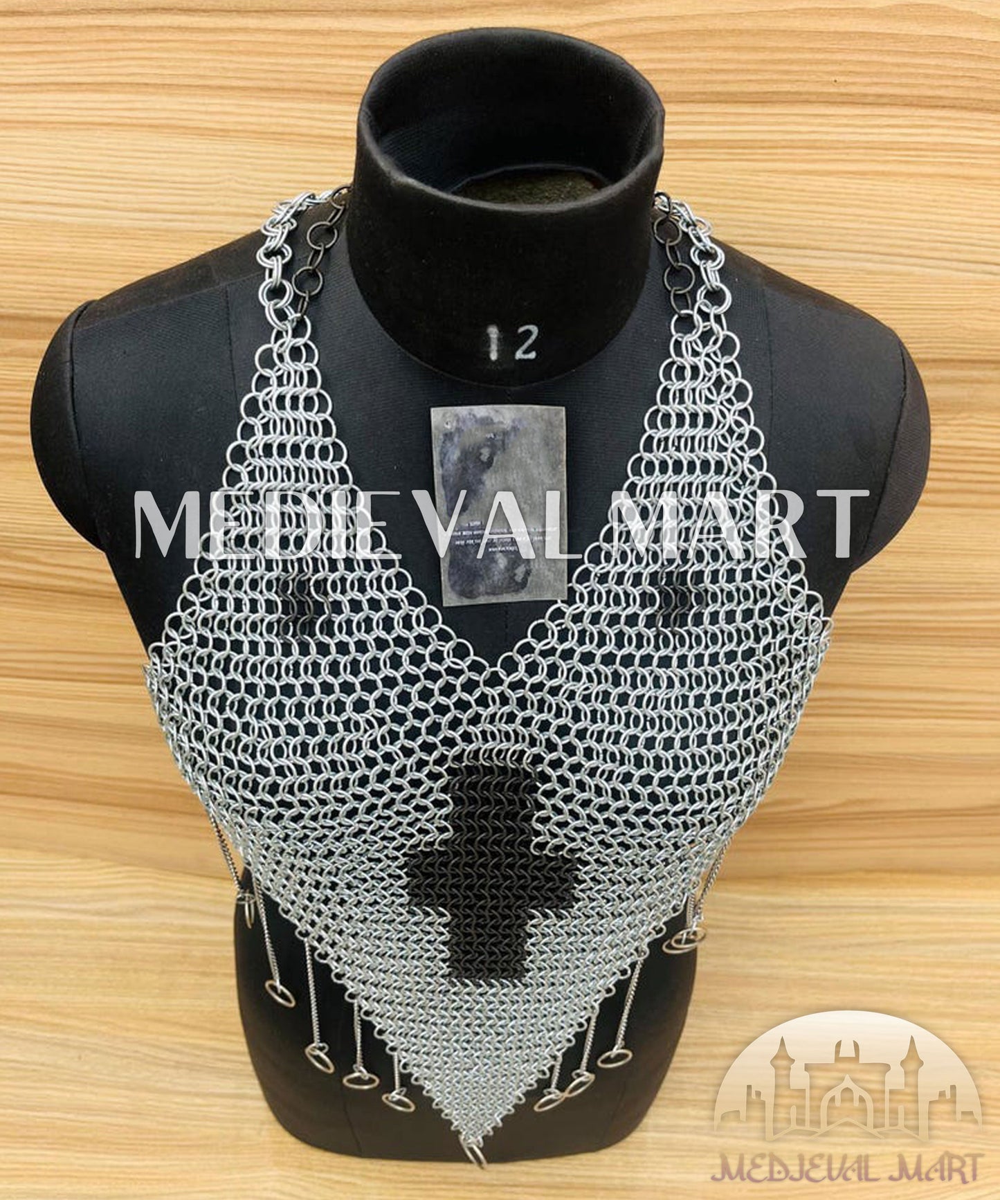 MEDIEVALMART FR Bouclier Viking Iconique Valhalla Noir/Gris – Ivar le Désossé avec Pointes en Fer | Cadeau pour Papa