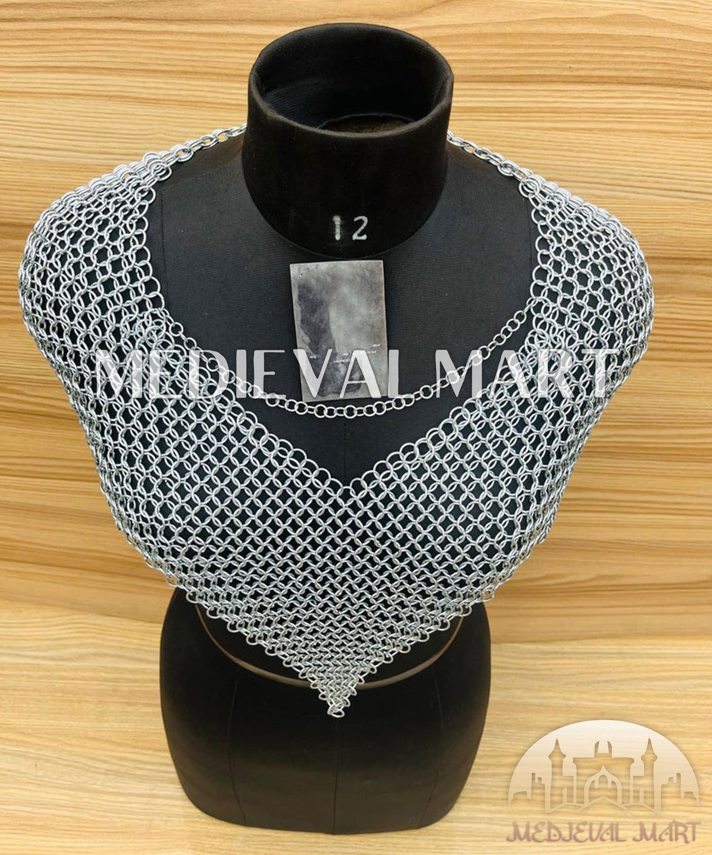 MEDIEVALMART FR Bouclier Viking Iconique Valhalla Noir/Gris – Ivar le Désossé avec Pointes en Fer | Cadeau pour Papa