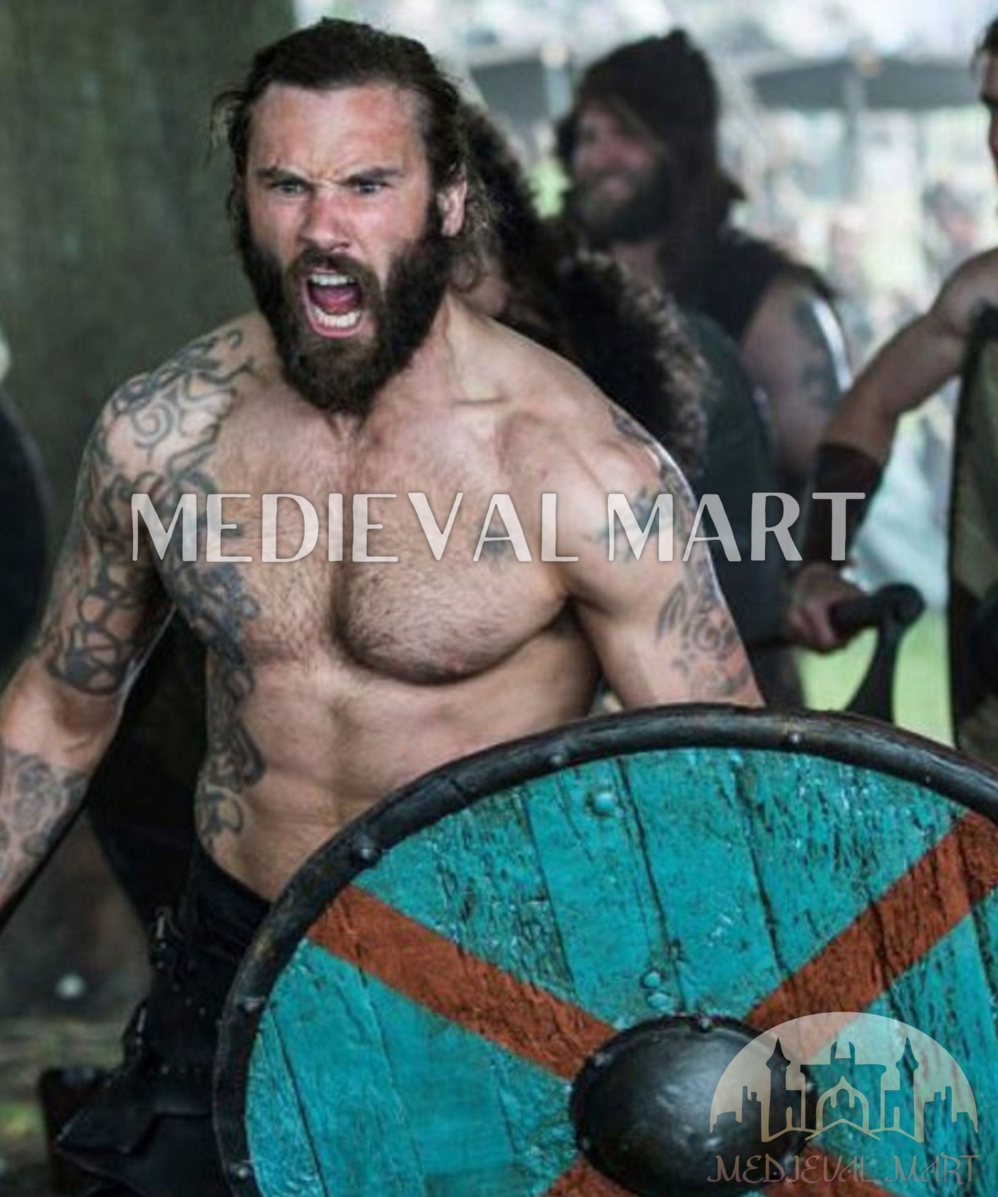 MEDIEVALMART FR Bouclier Viking Iconique Jarl Borg à Pointes en Fer – Bouclier Viking Battleworn | Cadeau pour Papa