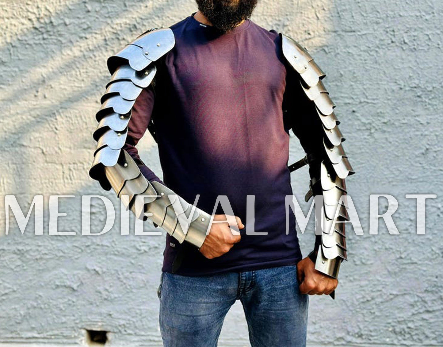 MEDIEVALMART FR Ensemble Exclusif De Gantelets Noirs Inspirés De Sauron Witcher LOTR Avec Décor Doré