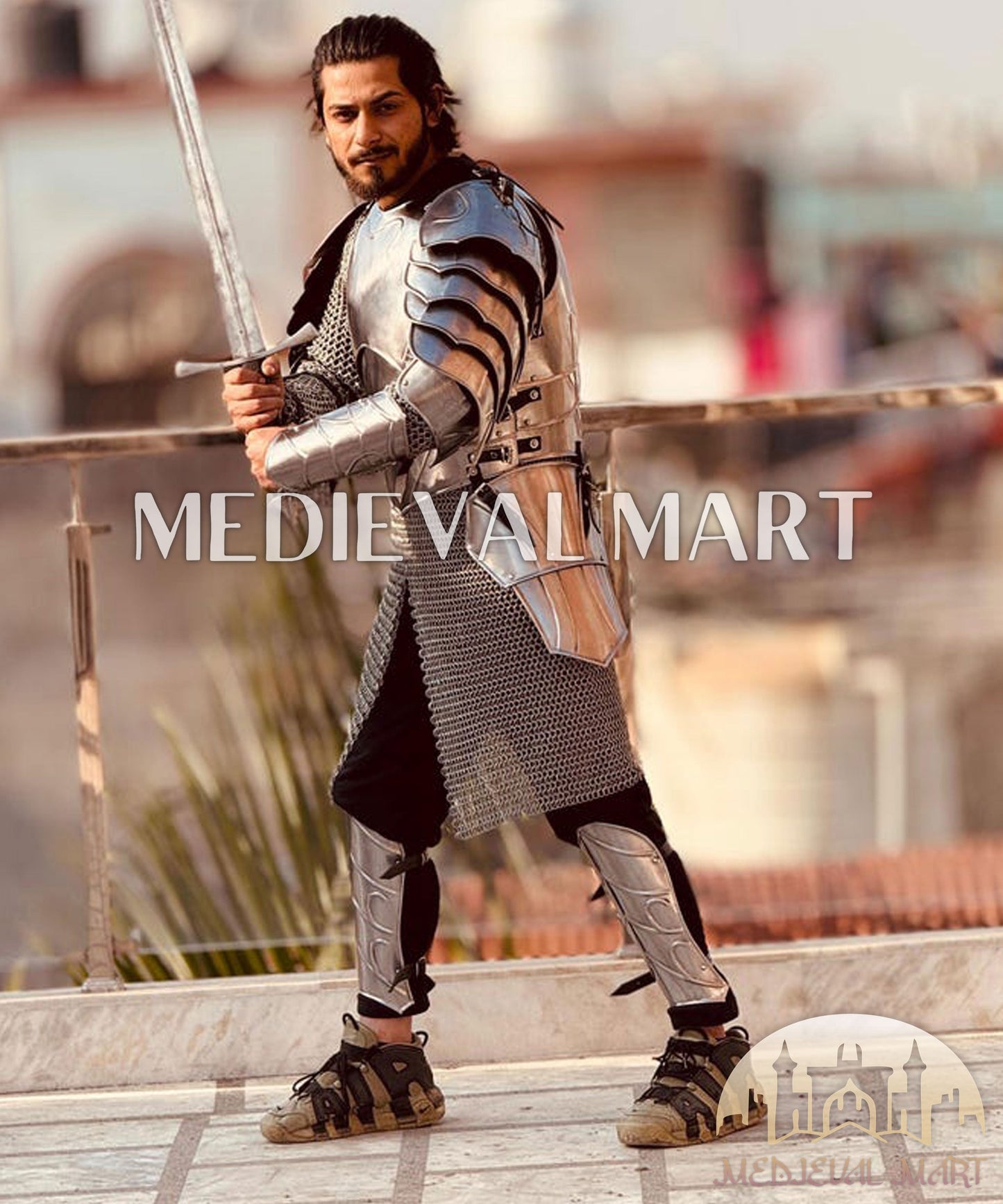 MEDIEVALMART FR Armure Médiévale de l’Empire Romain Kastenbrust – Armure Complète en Plaques avec Épée Alexander (ROA 1332)