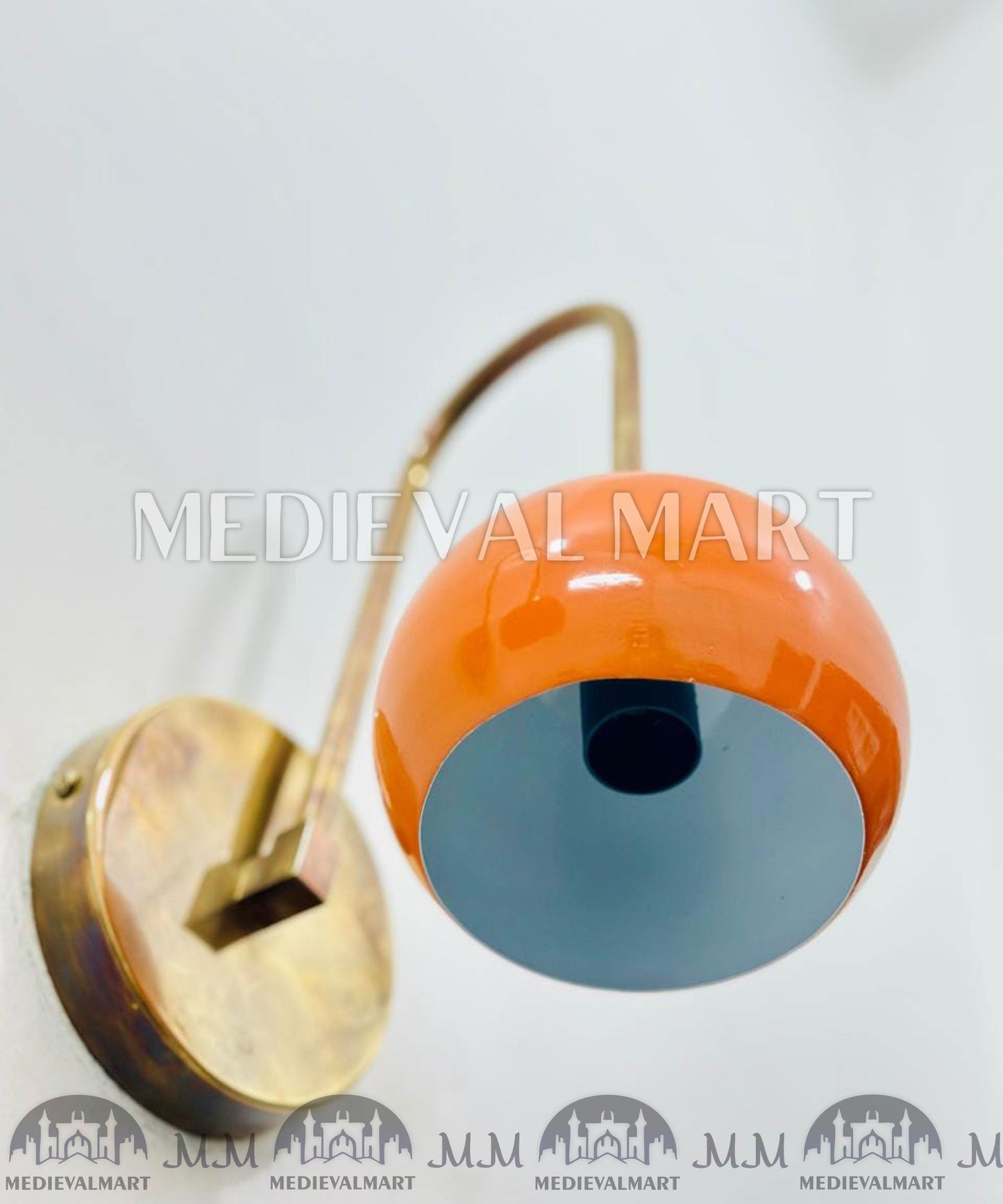 MEDIEVALMART FR Applique Murale À Double Cône En Laiton Marron, Lampe De Coiffeuse Fabriquée À La Main