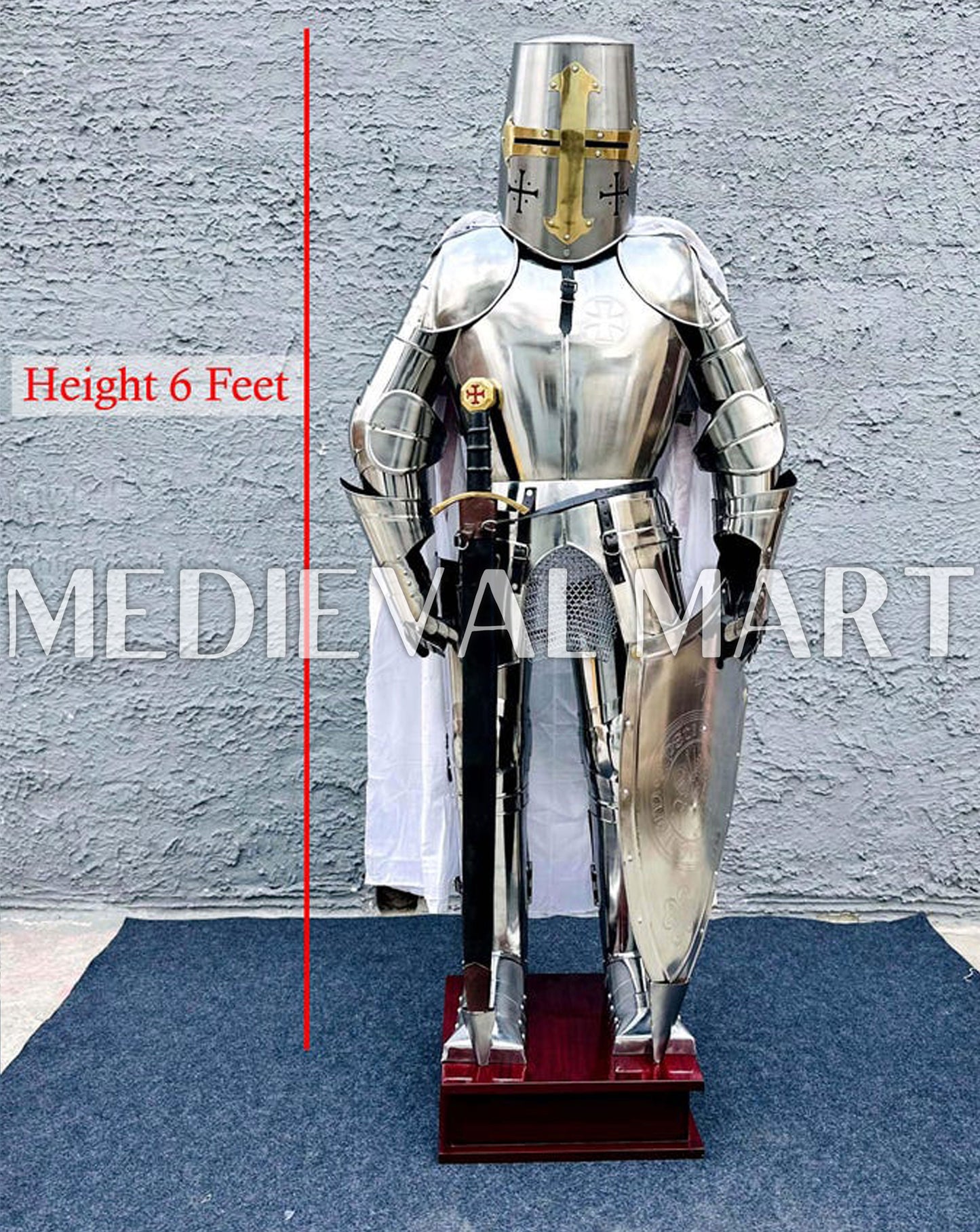 MEDIEVALMART FR Armure Médiévale de l’Empire Romain Kastenbrust – Armure Complète en Plaques avec Épée Alexander (ROA 1332)