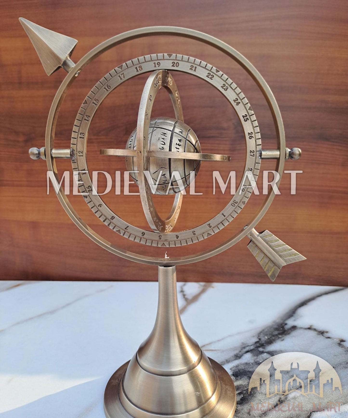 MEDIEVALMART FR Longue-Vue Nautique Antique 50X en Laiton – Télescope Portable de 18" pour Décoration Nautique
