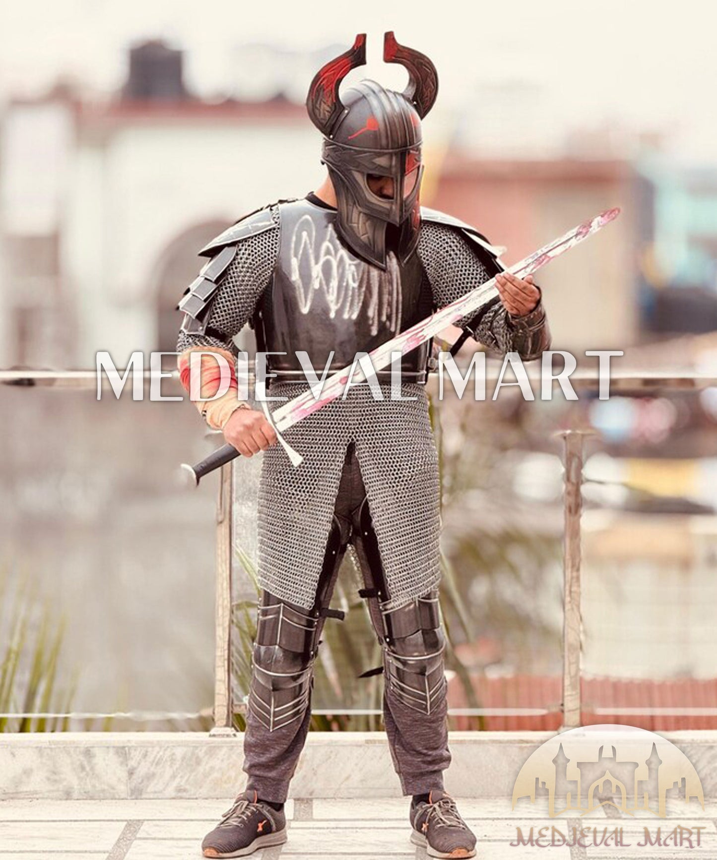 MEDIEVALMART FR Armure Médiévale de l’Empire Romain Kastenbrust – Armure Complète en Plaques avec Épée Alexander (ROA 1332)