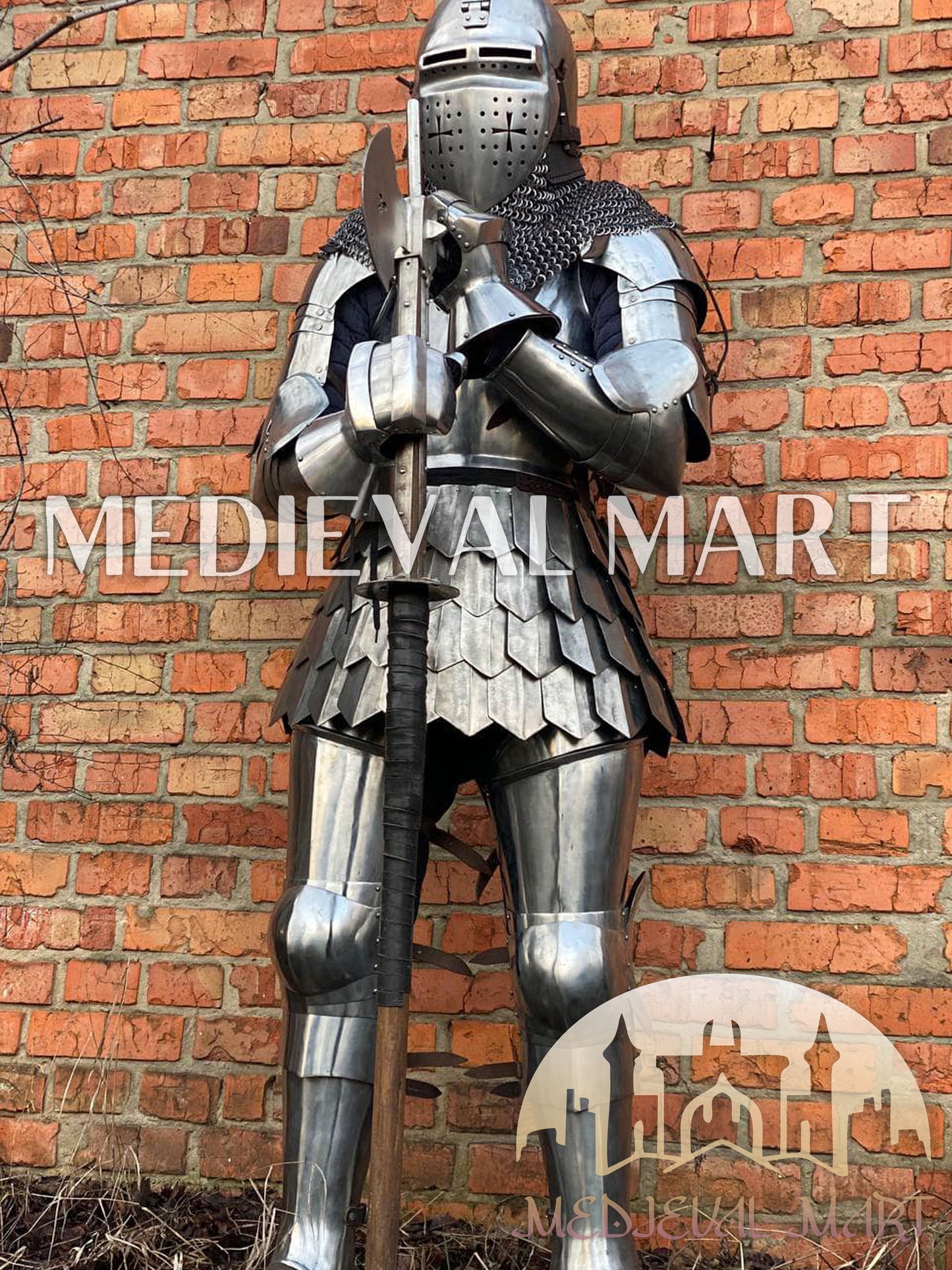 MEDIEVALMART FR Armure Médiévale de l’Empire Romain Kastenbrust – Armure Complète en Plaques avec Épée Alexander (ROA 1332)