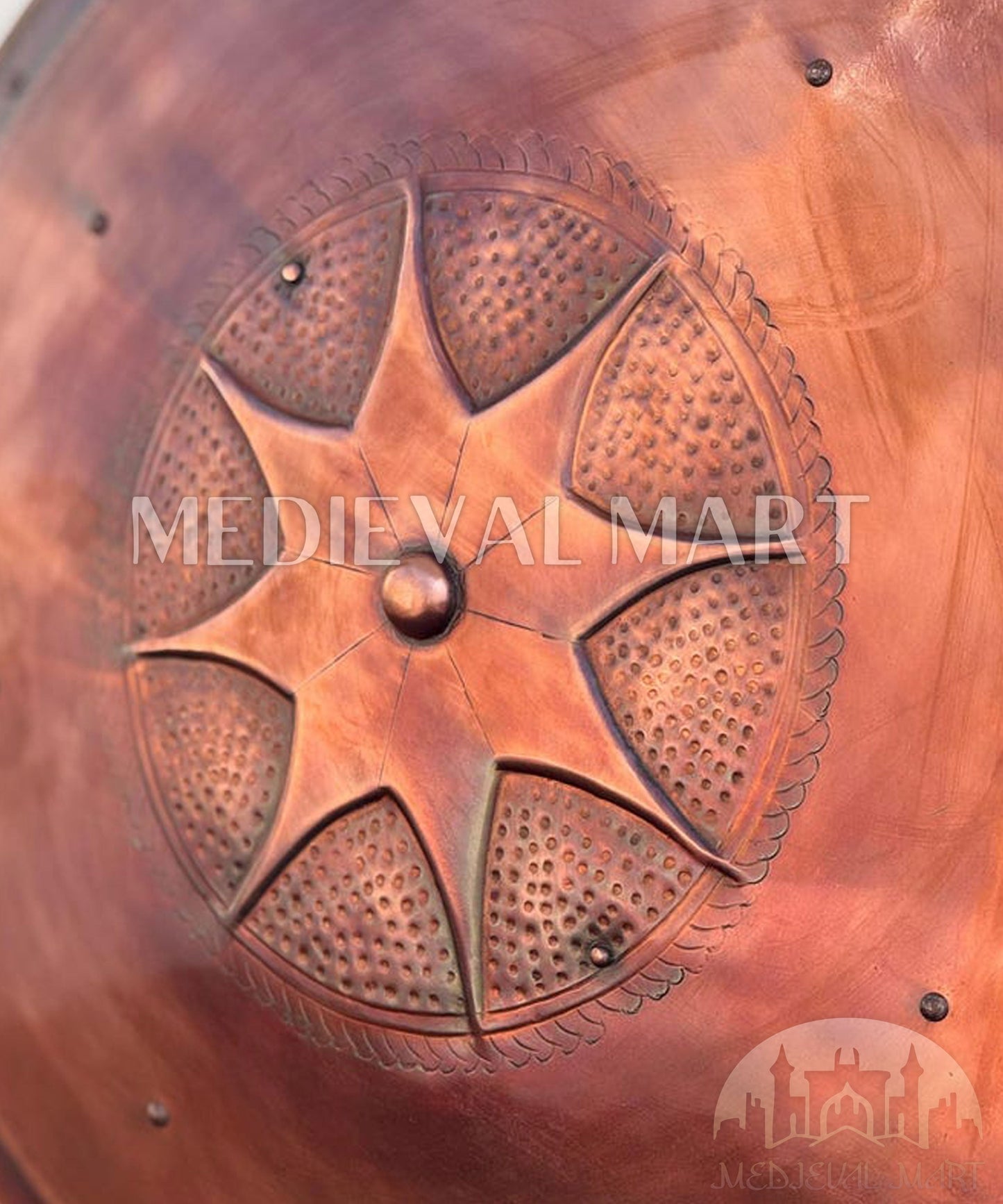 MEDIEVALMART FR Bouclier Viking Iconique Jarl Borg à Pointes en Fer – Bouclier Viking Battleworn | Cadeau pour Papa