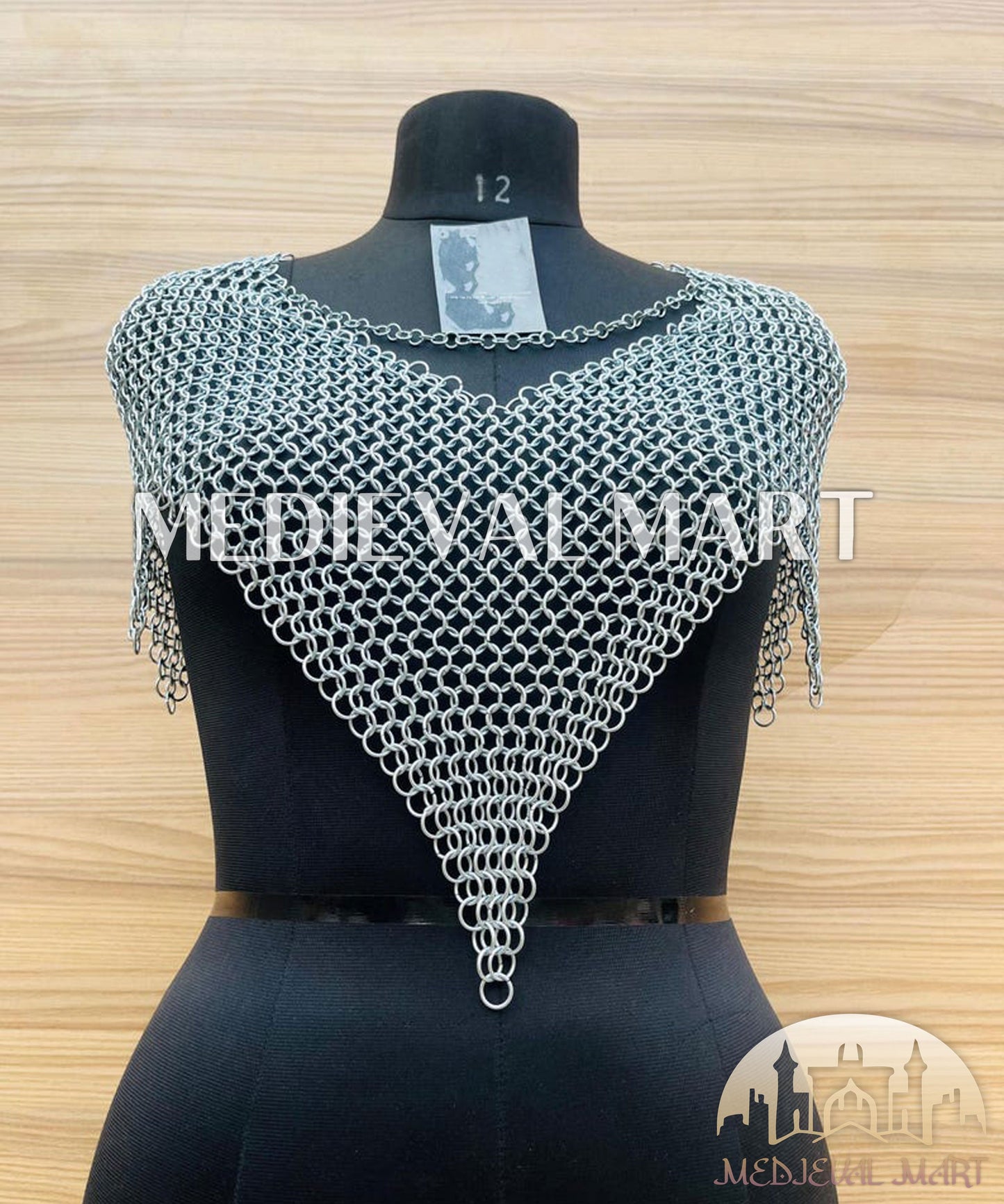 MEDIEVALMART FR Bouclier Viking Iconique Valhalla Noir/Gris – Ivar le Désossé avec Pointes en Fer | Cadeau pour Papa