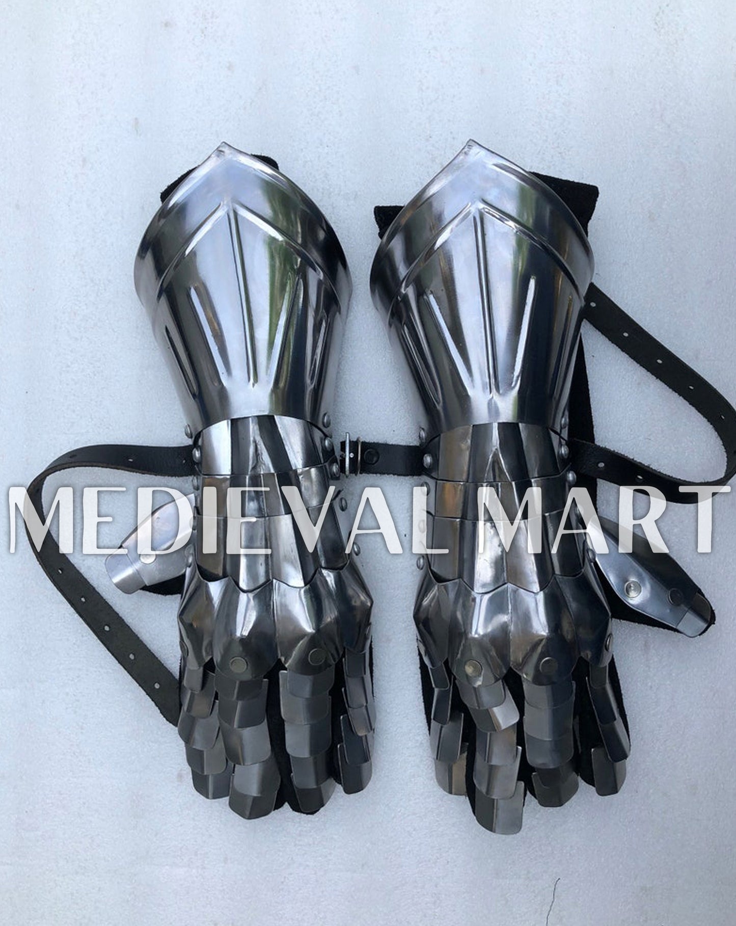 MEDIEVALMART FR Ensemble De Gantelets Dorés Inspirés De Sauron Witcher LOTR Avec Étoile Bleue – Gants D’Armure Cosplay