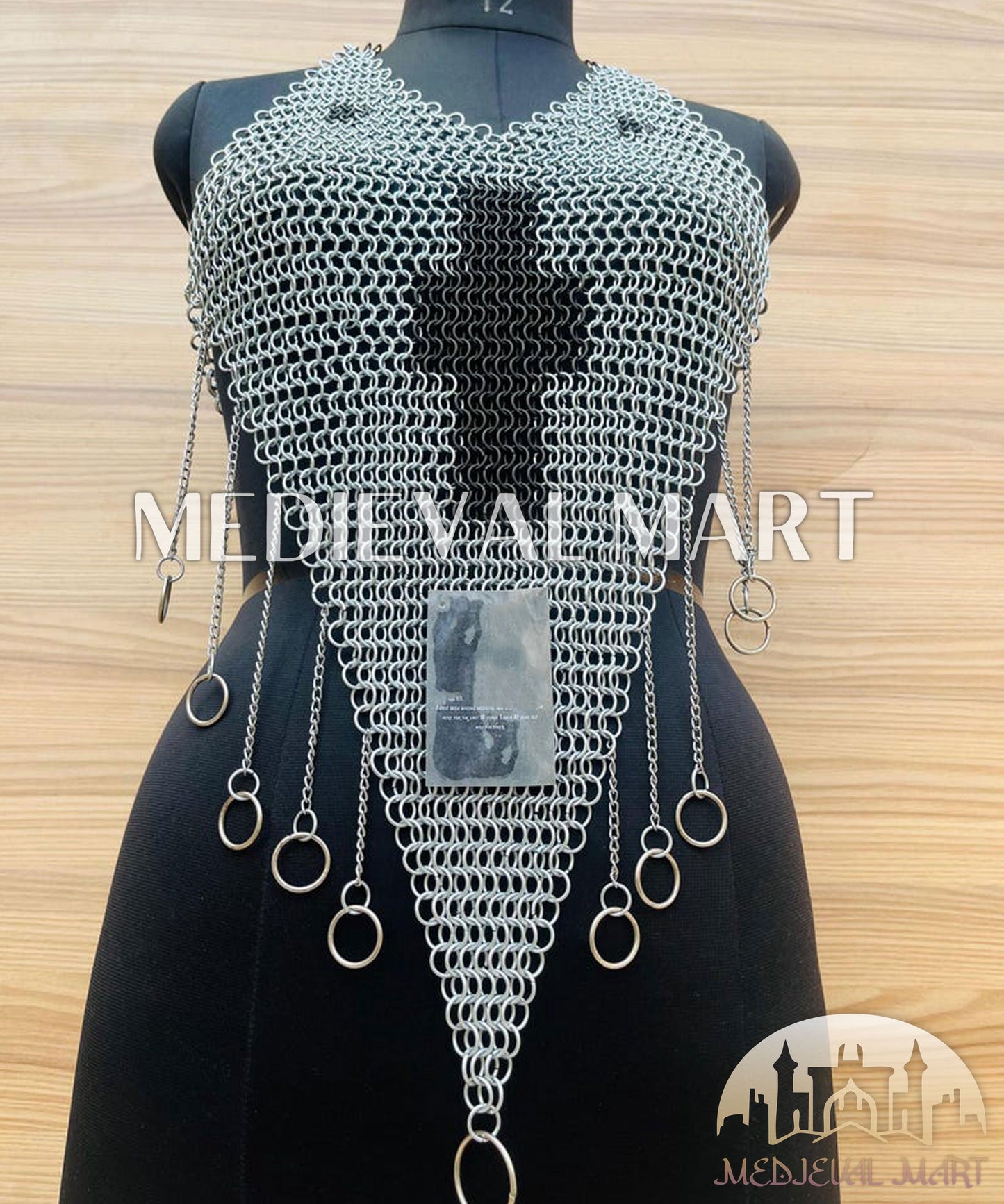 MEDIEVALMART FR Bouclier Viking Iconique Valhalla Noir/Gris – Ivar le Désossé avec Pointes en Fer | Cadeau pour Papa