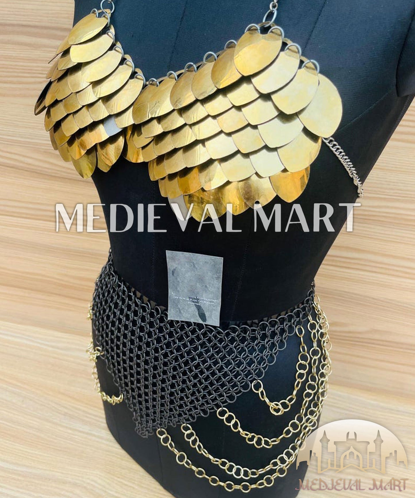 MEDIEVALMART FR Bouclier Viking Iconique Valhalla Noir/Gris – Ivar le Désossé avec Pointes en Fer | Cadeau pour Papa