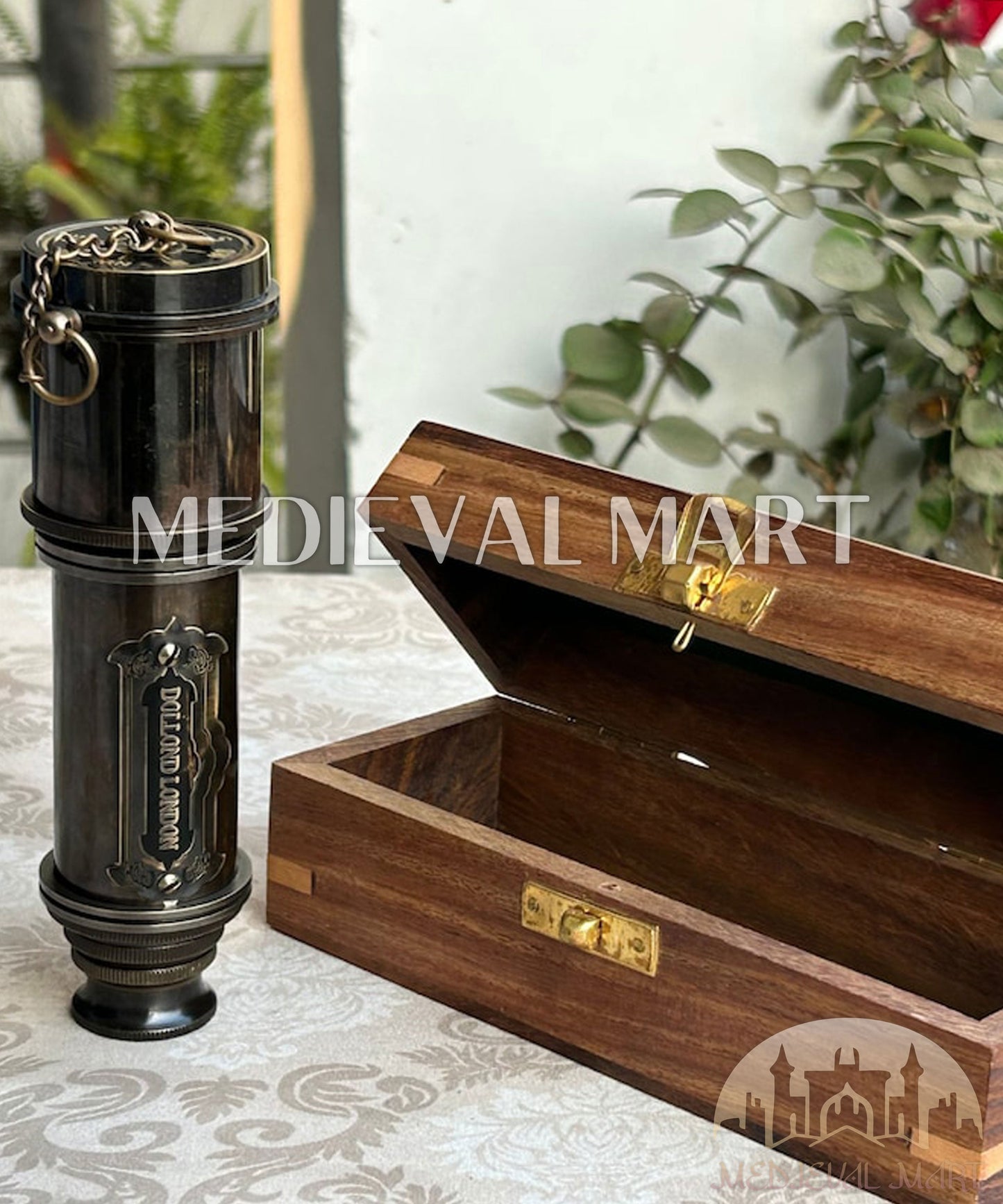 MEDIEVALMART FR Bouclier Médiéval Templier Inspiré de la Croix Zelda & Diable en Bois – Finition Bleue & Or | Cadeau pour Noël
