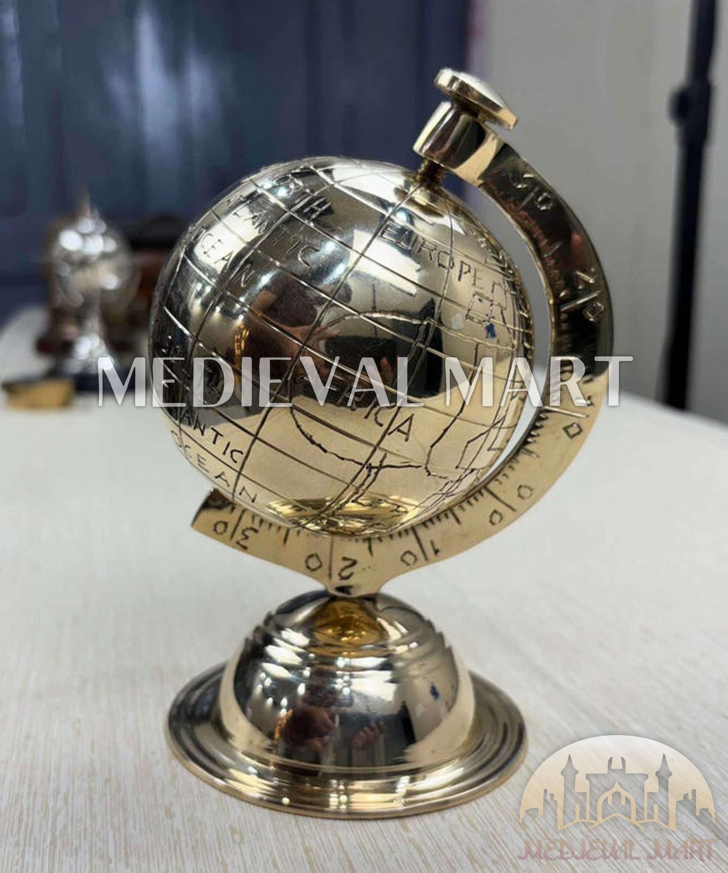 MEDIEVALMART FR Longue-Vue Nautique Antique 50X en Laiton – Télescope Portable de 18" pour Décoration Nautique