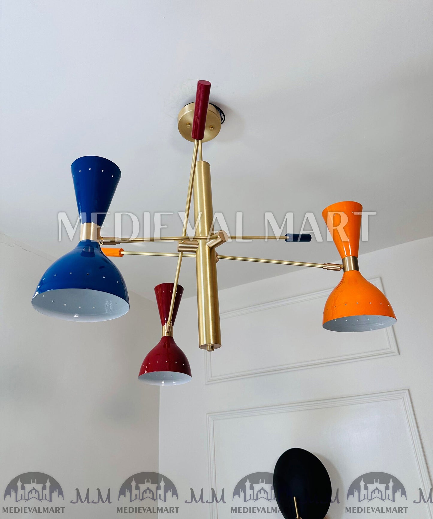 MEDIEVALMART FR Ensemble De Gantelets Dorés Inspirés De Sauron Witcher LOTR Avec Étoile Bleue – Gants D’Armure Cosplay