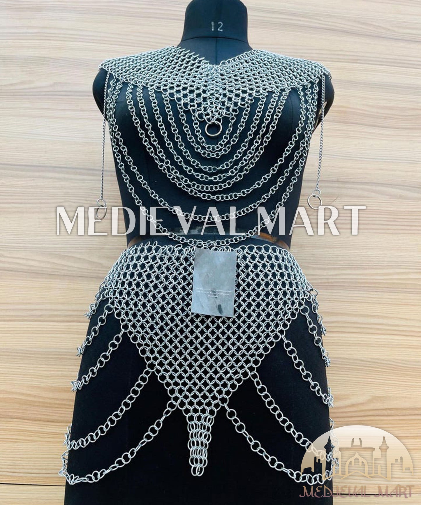 MEDIEVALMART FR Bouclier Viking Iconique Valhalla Noir/Gris – Ivar le Désossé avec Pointes en Fer | Cadeau pour Papa