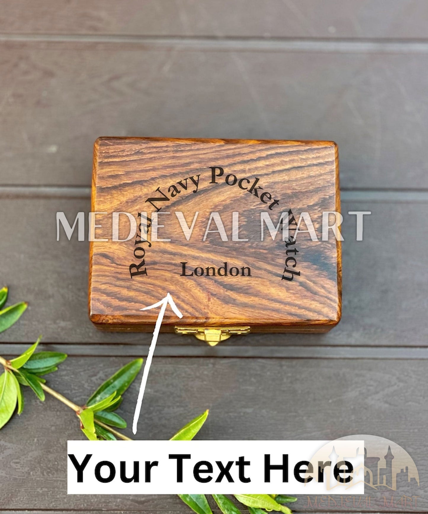 MEDIEVALMART FR Boussole Nautique Vintage Trip Gear en Laiton – Finition Or Brillant avec Base en Bois | Cadeau pour Maman