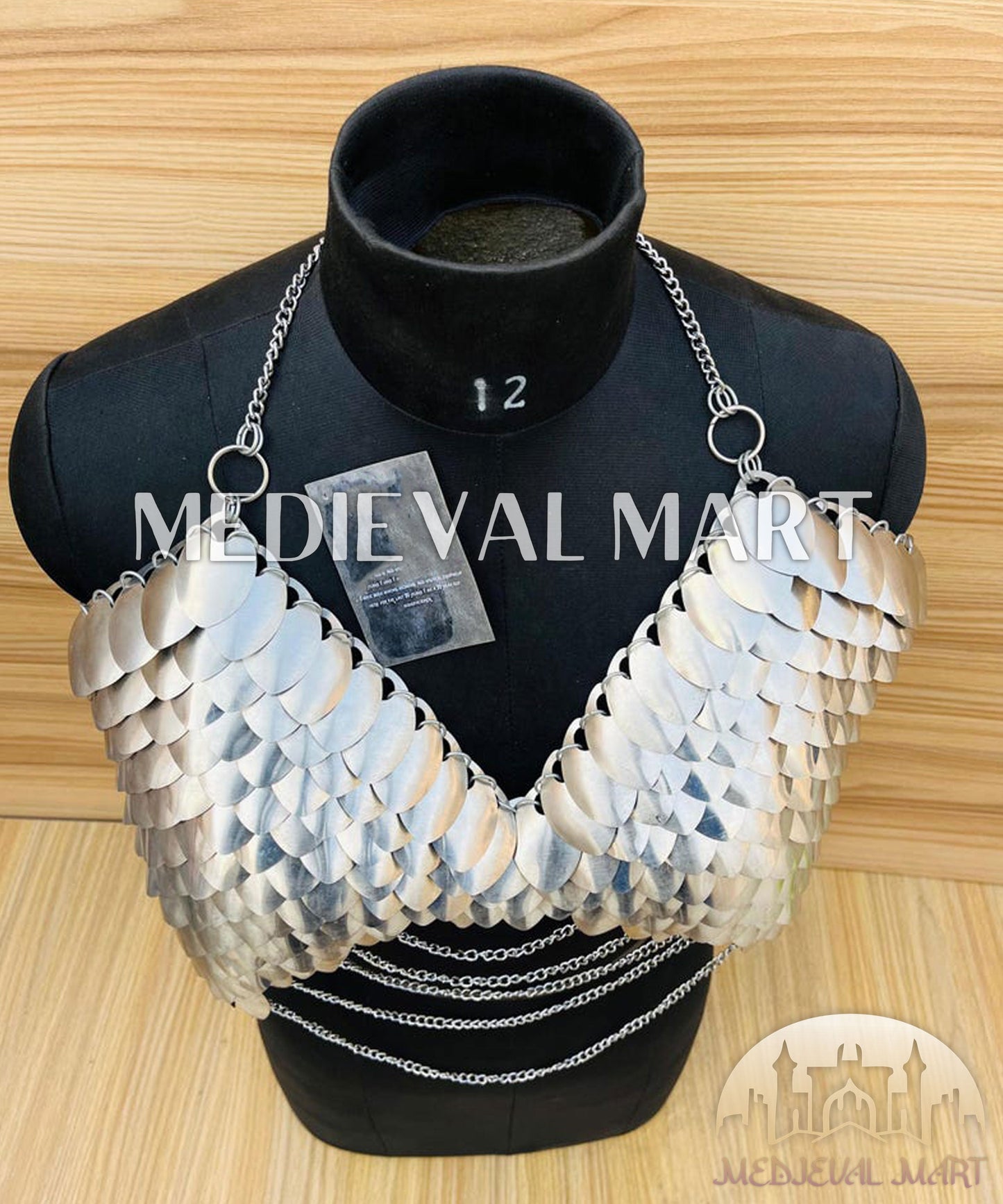 MEDIEVALMART FR Bouclier Viking Iconique Valhalla Noir/Gris – Ivar le Désossé avec Pointes en Fer | Cadeau pour Papa