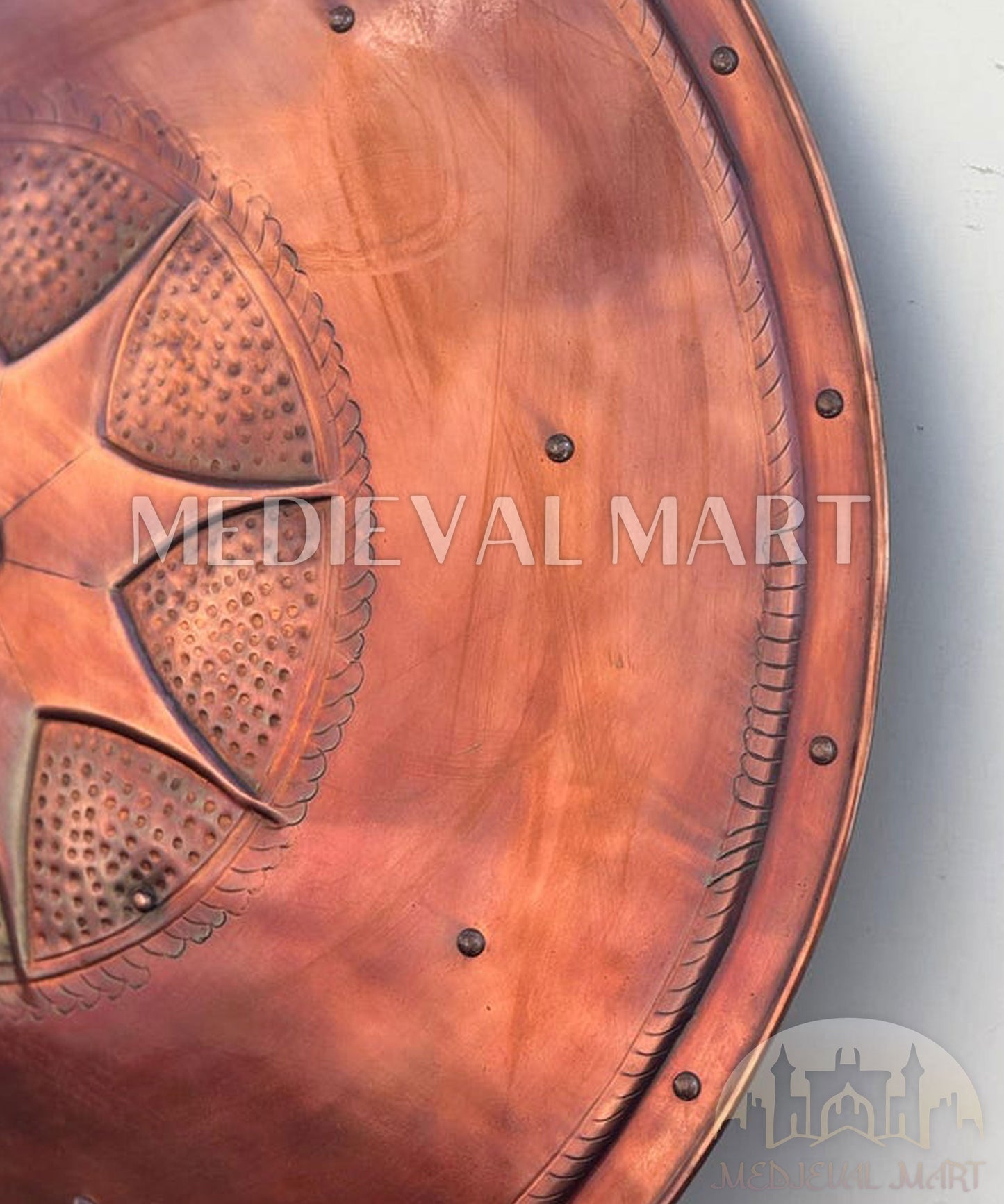 MEDIEVALMART FR Bouclier Viking Iconique Jarl Borg à Pointes en Fer – Bouclier Viking Battleworn | Cadeau pour Papa