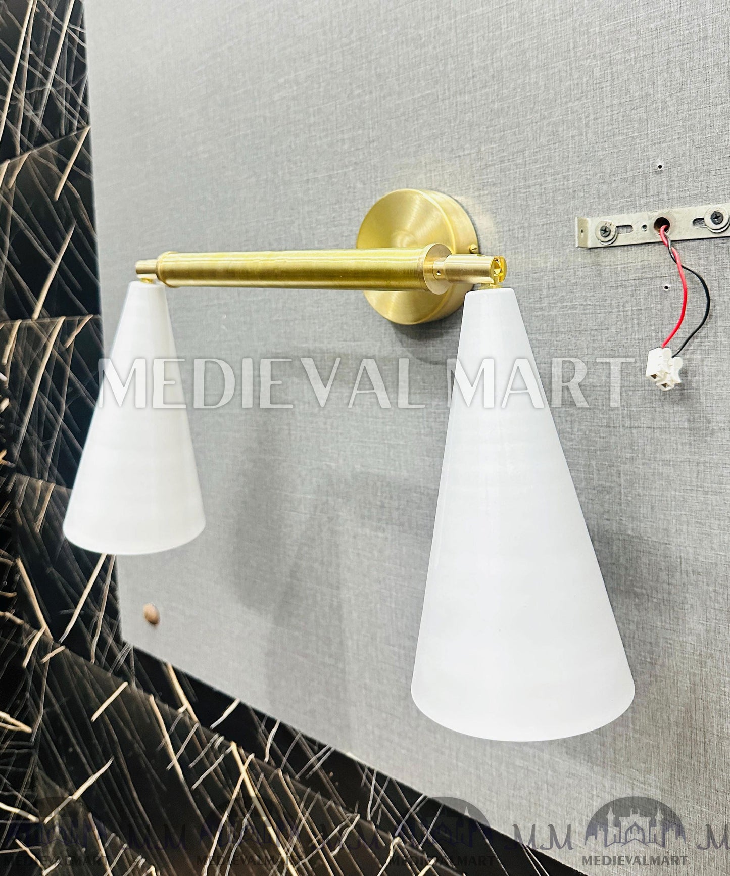 MEDIEVALMART FR Applique Murale Scarabée Vintage en Laiton : Luminaire Mural Mid-Century Modern