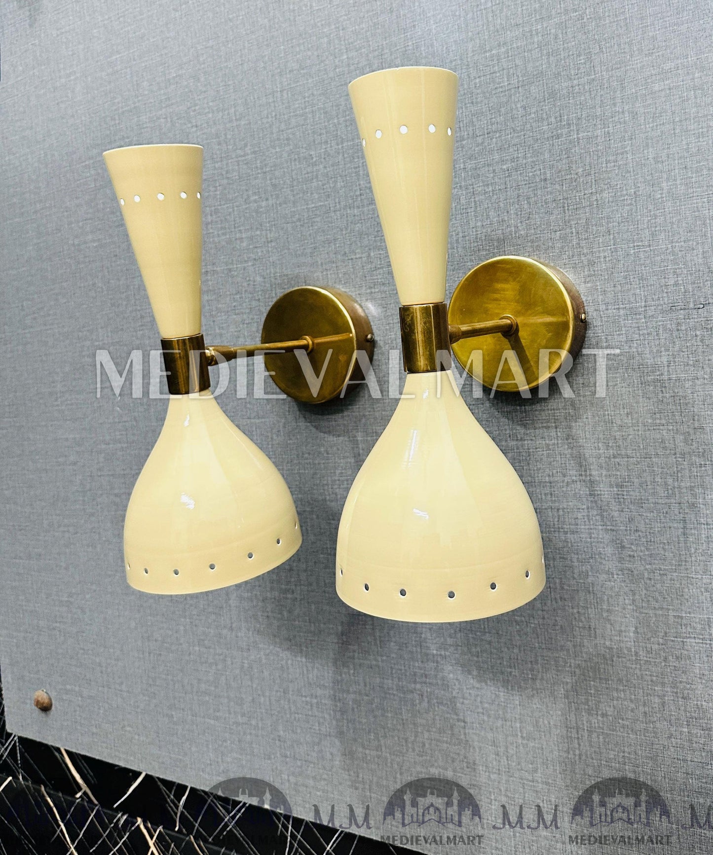 MEDIEVALMART FR Applique Murale Scarabée Vintage en Laiton : Luminaire Mural Mid-Century Modern