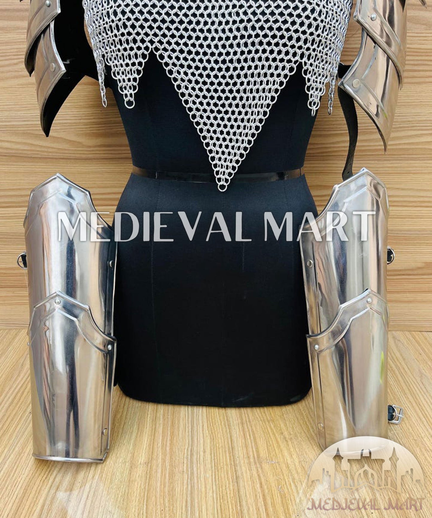 MEDIEVALMART FR Bouclier Viking Iconique Valhalla Noir/Gris – Ivar le Désossé avec Pointes en Fer | Cadeau pour Papa