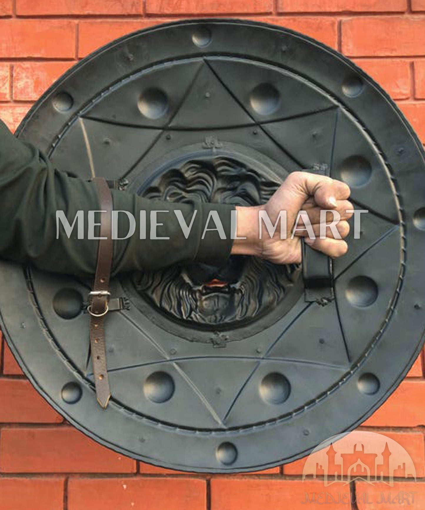 MEDIEVALMART FR Bouclier Médiéval Templier Inspiré de la Croix Zelda & Diable en Bois – Finition Bleue & Or | Cadeau pour Noël