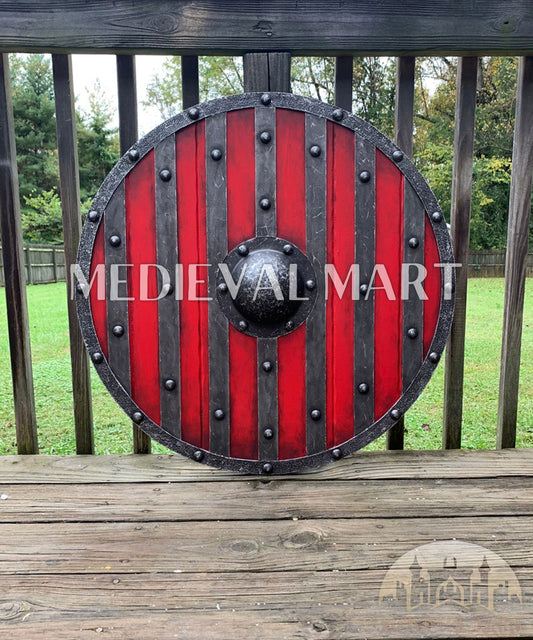 MEDIEVALMART FR Bouclier Viking Iconique Jarl Borg à Pointes en Fer – Bouclier Viking Battleworn | Cadeau pour Papa