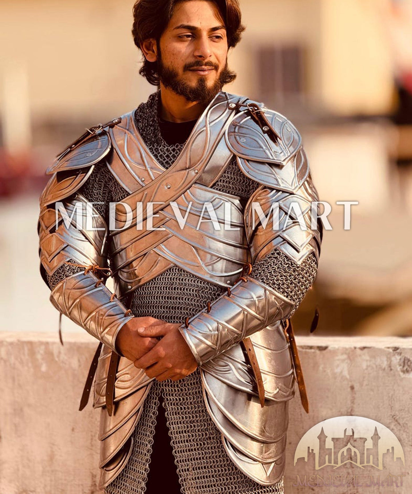 MEDIEVALMART FR Armure Médiévale de l’Empire Romain Kastenbrust – Armure Complète en Plaques avec Épée Alexander (ROA 1332)