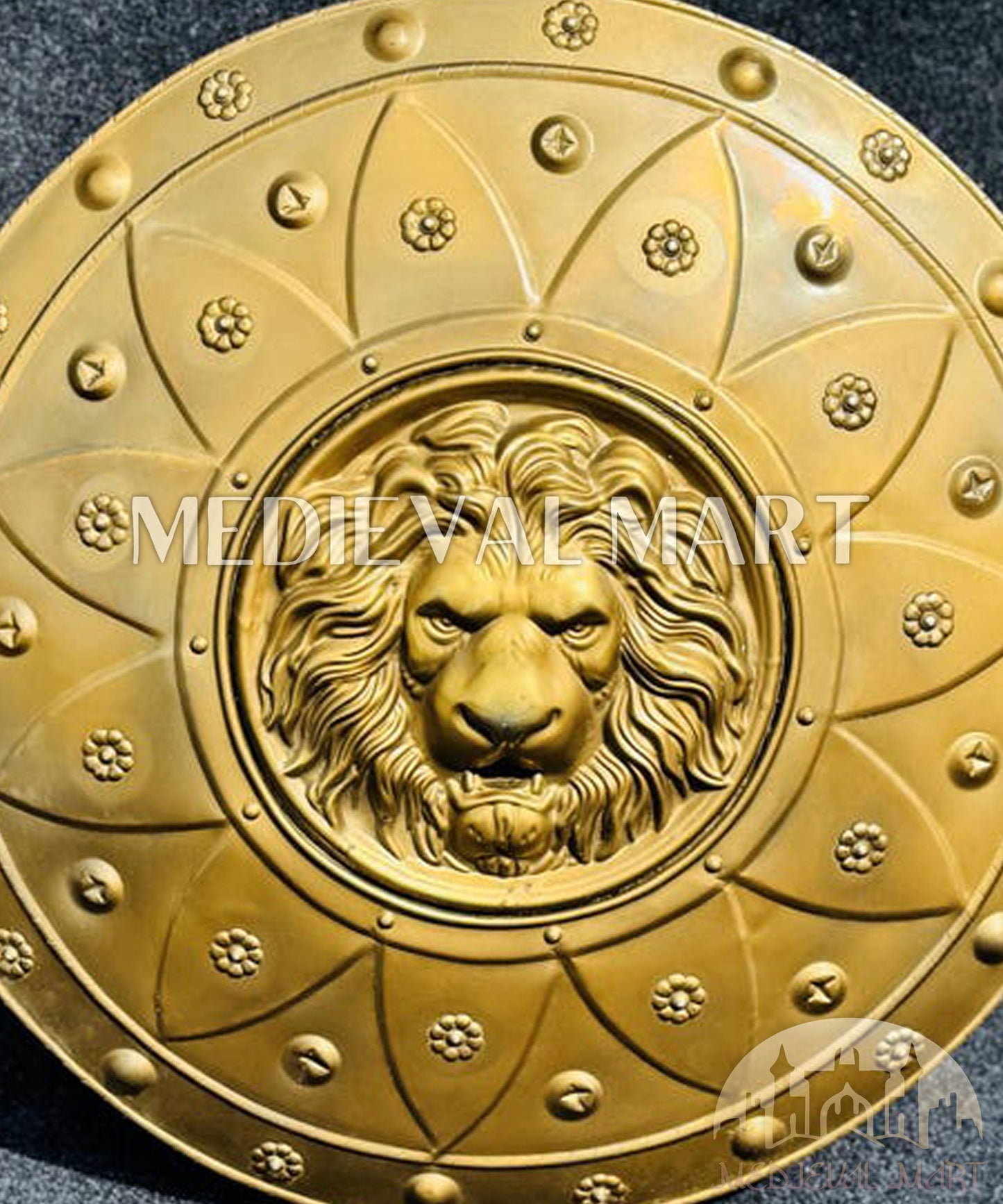 MEDIEVALMART FR Bouclier Médiéval Templier Inspiré de la Croix Zelda & Diable en Bois – Finition Bleue & Or | Cadeau pour Noël