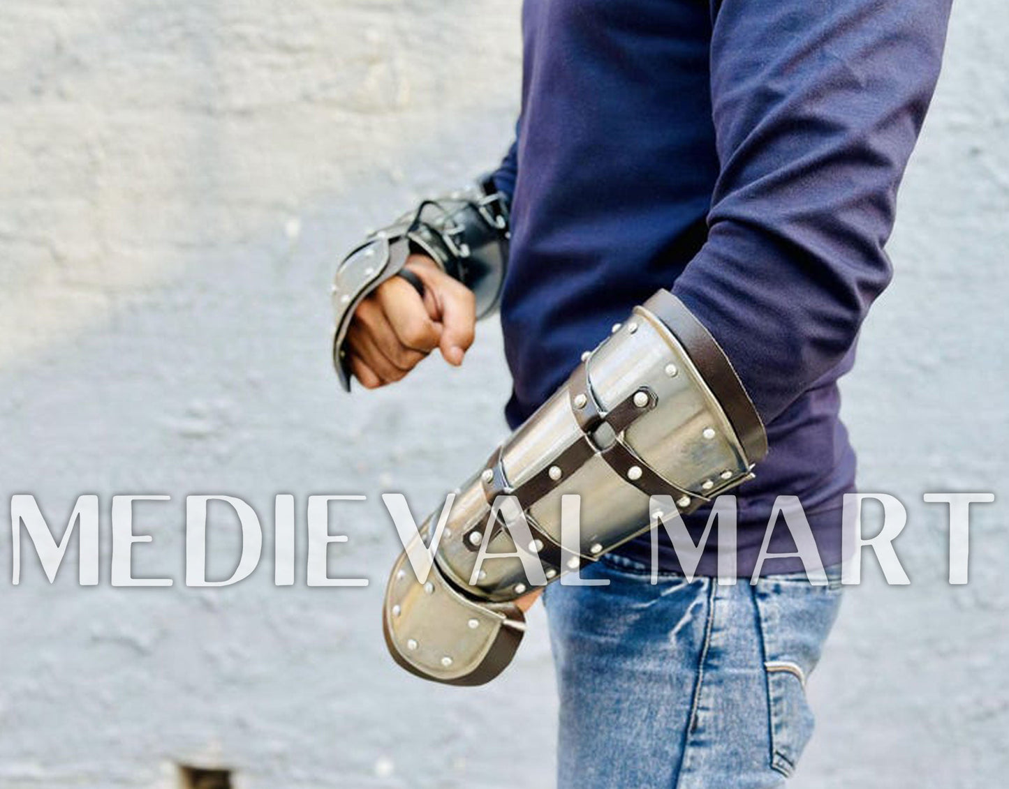 MEDIEVALMART FR Ensemble Exclusif De Gantelets Noirs Inspirés De Sauron Witcher LOTR Avec Décor Doré