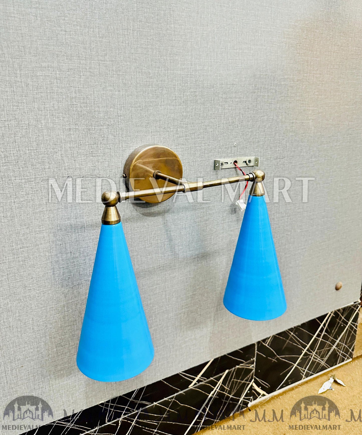 MEDIEVALMART FR Applique Murale Scarabée Vintage en Laiton : Luminaire Mural Mid-Century Modern