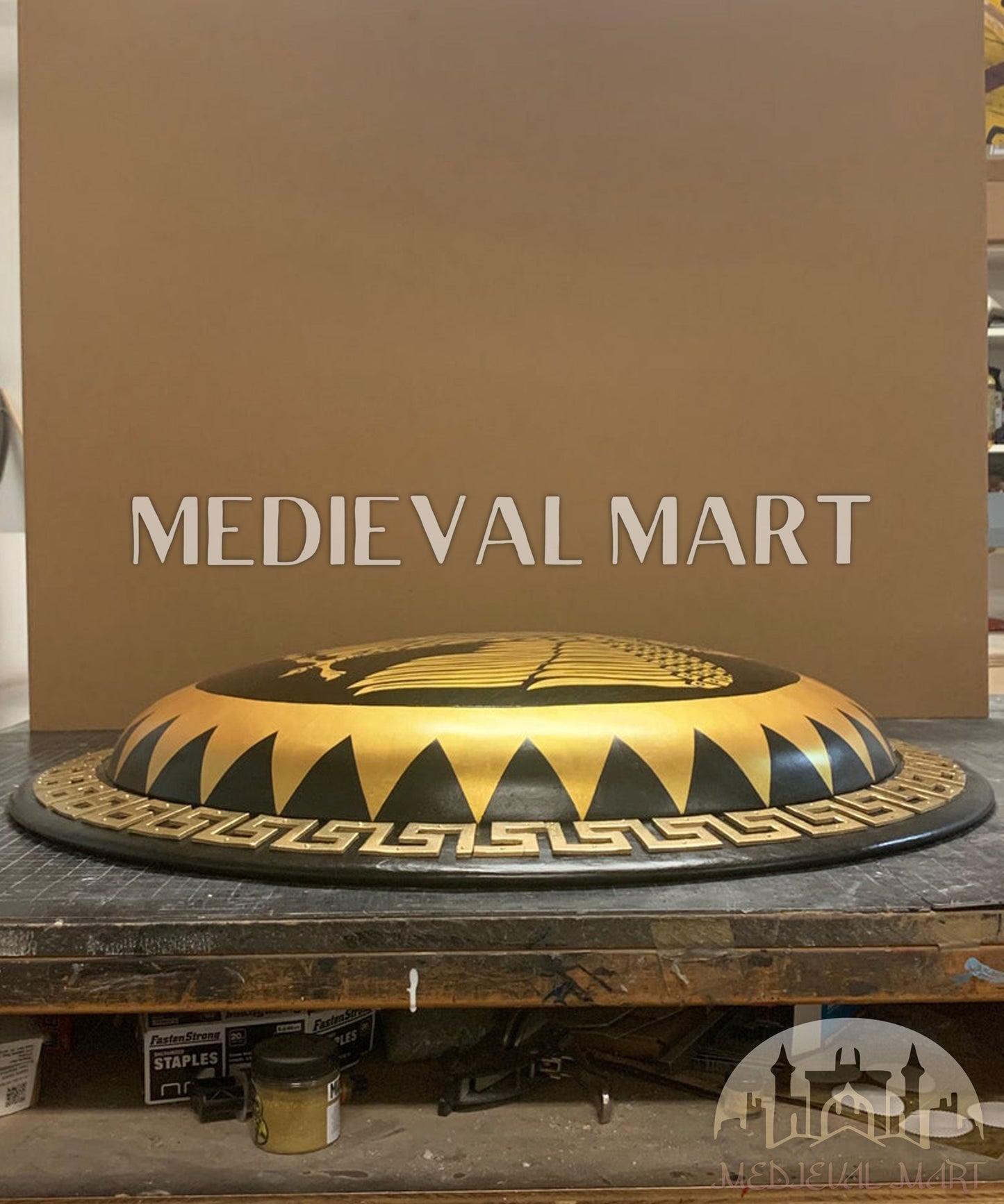 MEDIEVALMART FR Bouclier Viking Iconique Jarl Borg à Pointes en Fer – Bouclier Viking Battleworn | Cadeau pour Papa