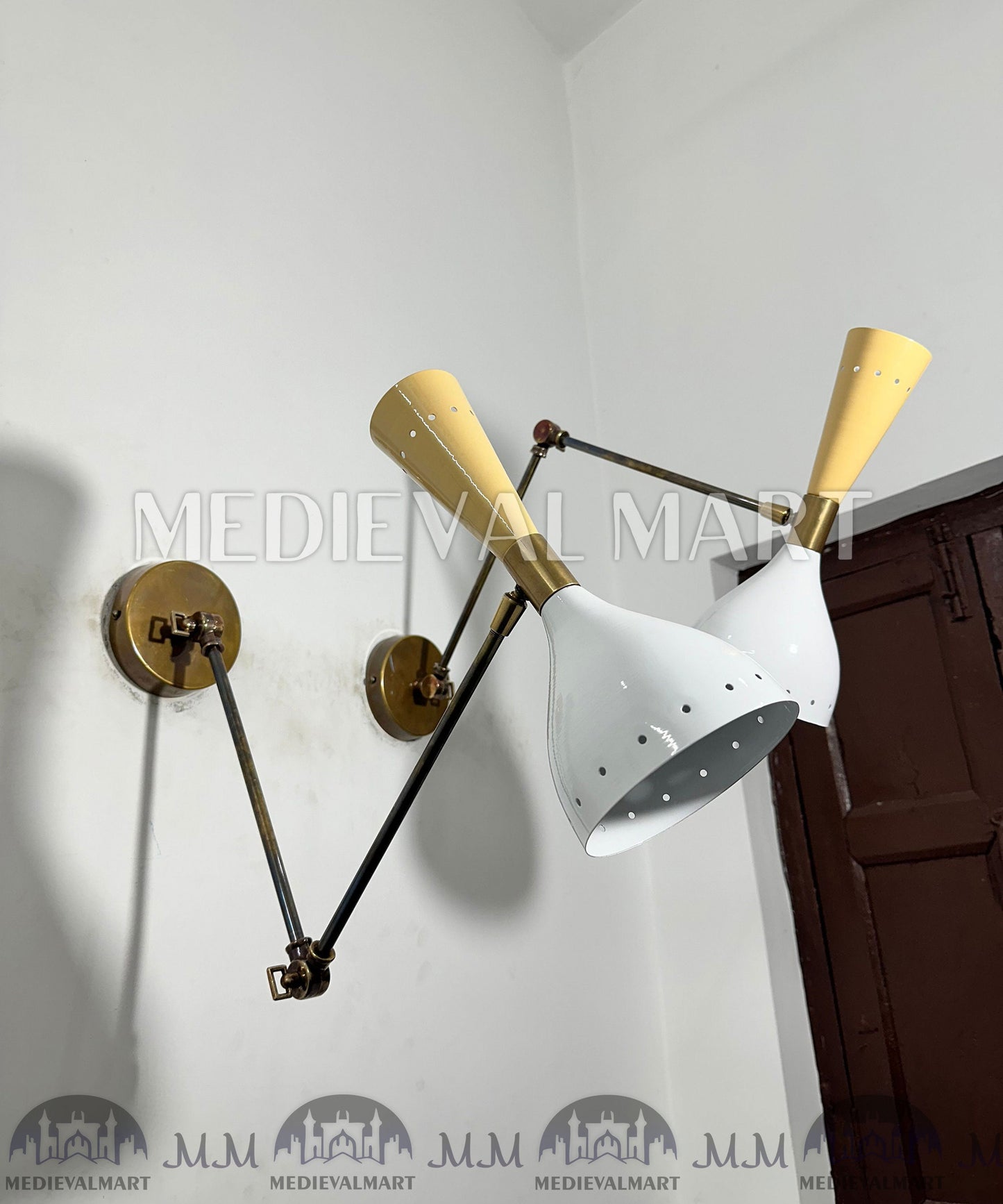 MEDIEVALMART FR Applique Murale Scarabée Vintage en Laiton : Luminaire Mural Mid-Century Modern