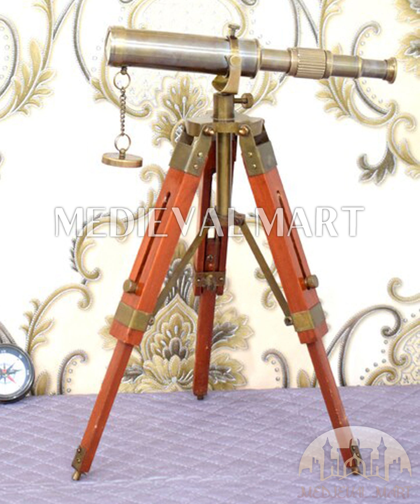 MEDIEVALMART FR Bouclier Médiéval Templier Inspiré de la Croix Zelda & Diable en Bois – Finition Bleue & Or | Cadeau pour Noël