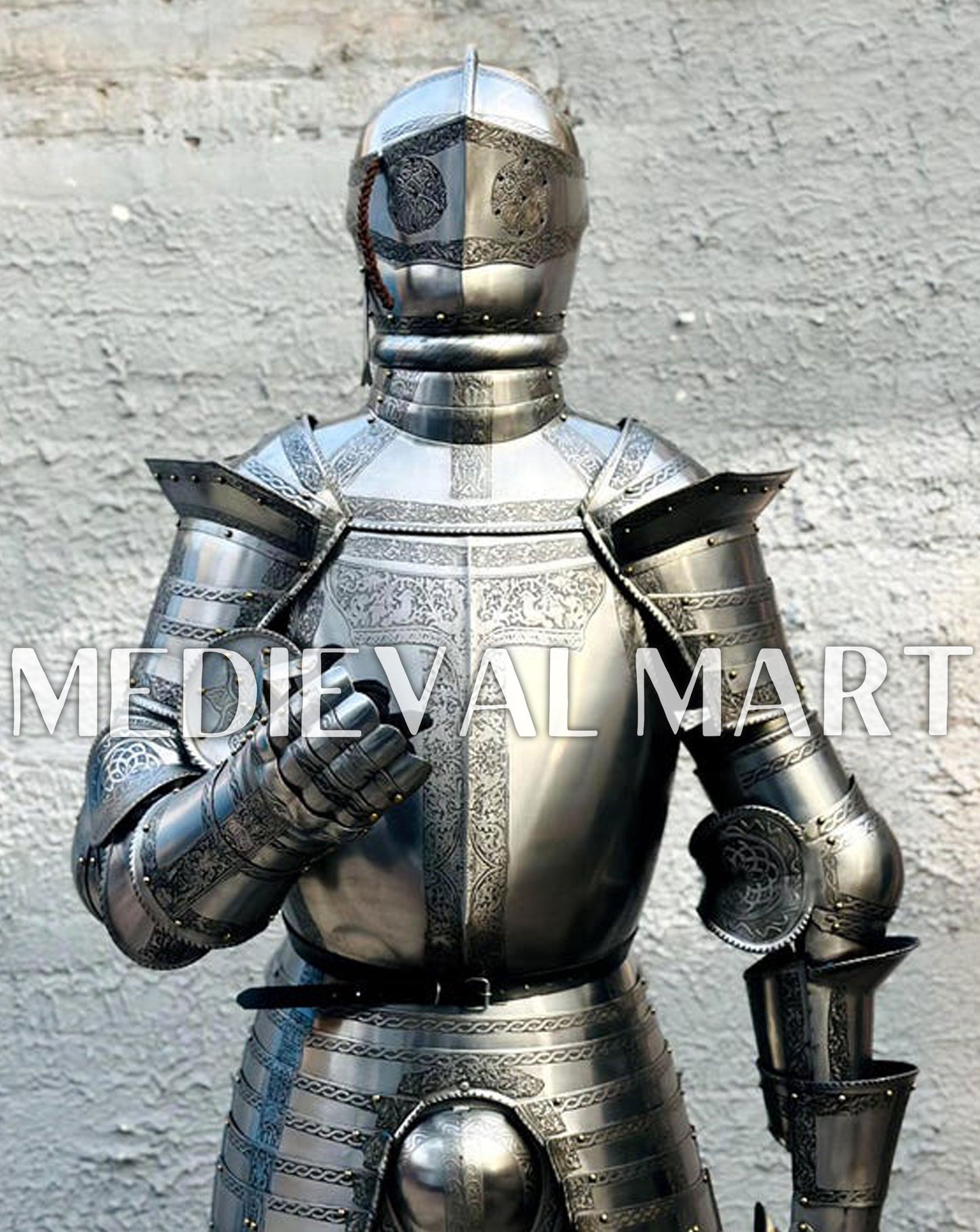 MEDIEVALMART FR Armure Médiévale de l’Empire Romain Kastenbrust – Armure Complète en Plaques avec Épée Alexander (ROA 1332)