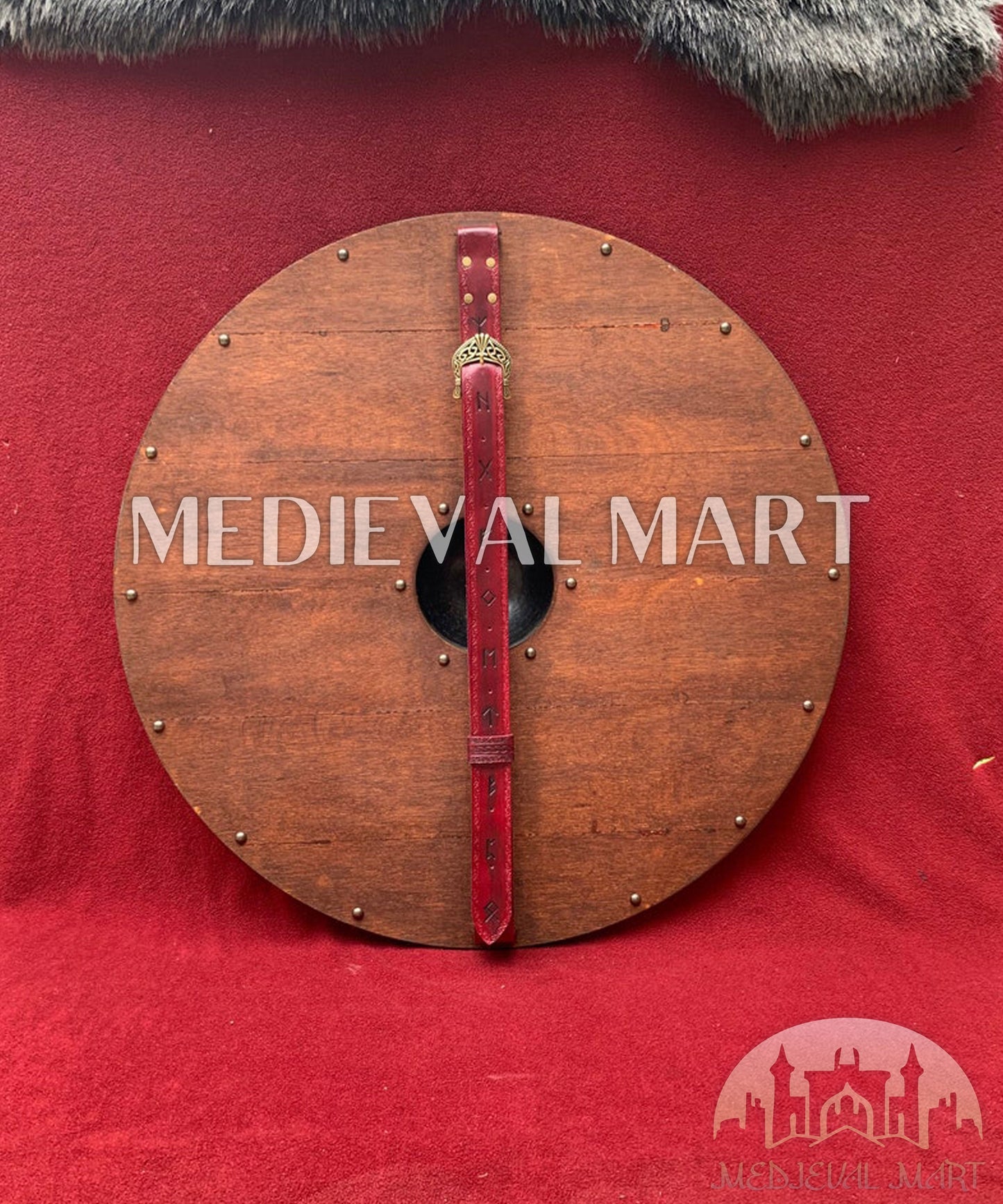 MEDIEVALMART FR Bouclier Viking Iconique Jarl Borg à Pointes en Fer – Bouclier Viking Battleworn | Cadeau pour Papa