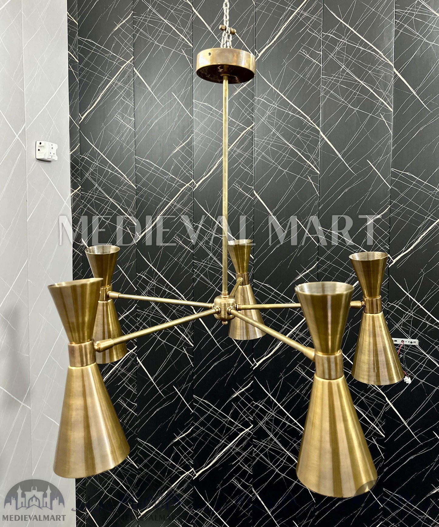 MEDIEVALMART FR Ensemble De Gantelets Dorés Inspirés De Sauron Witcher LOTR Avec Étoile Bleue – Gants D’Armure Cosplay